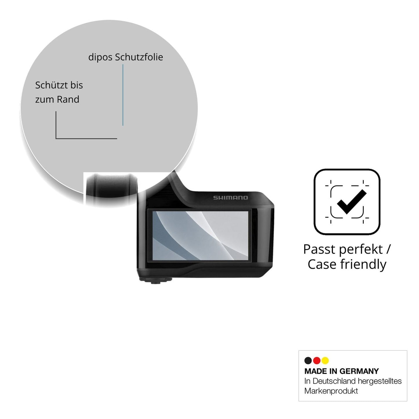 Schutzglasfolie mit optimaler Passform, zur Verwendung mit Hüllen geeignet