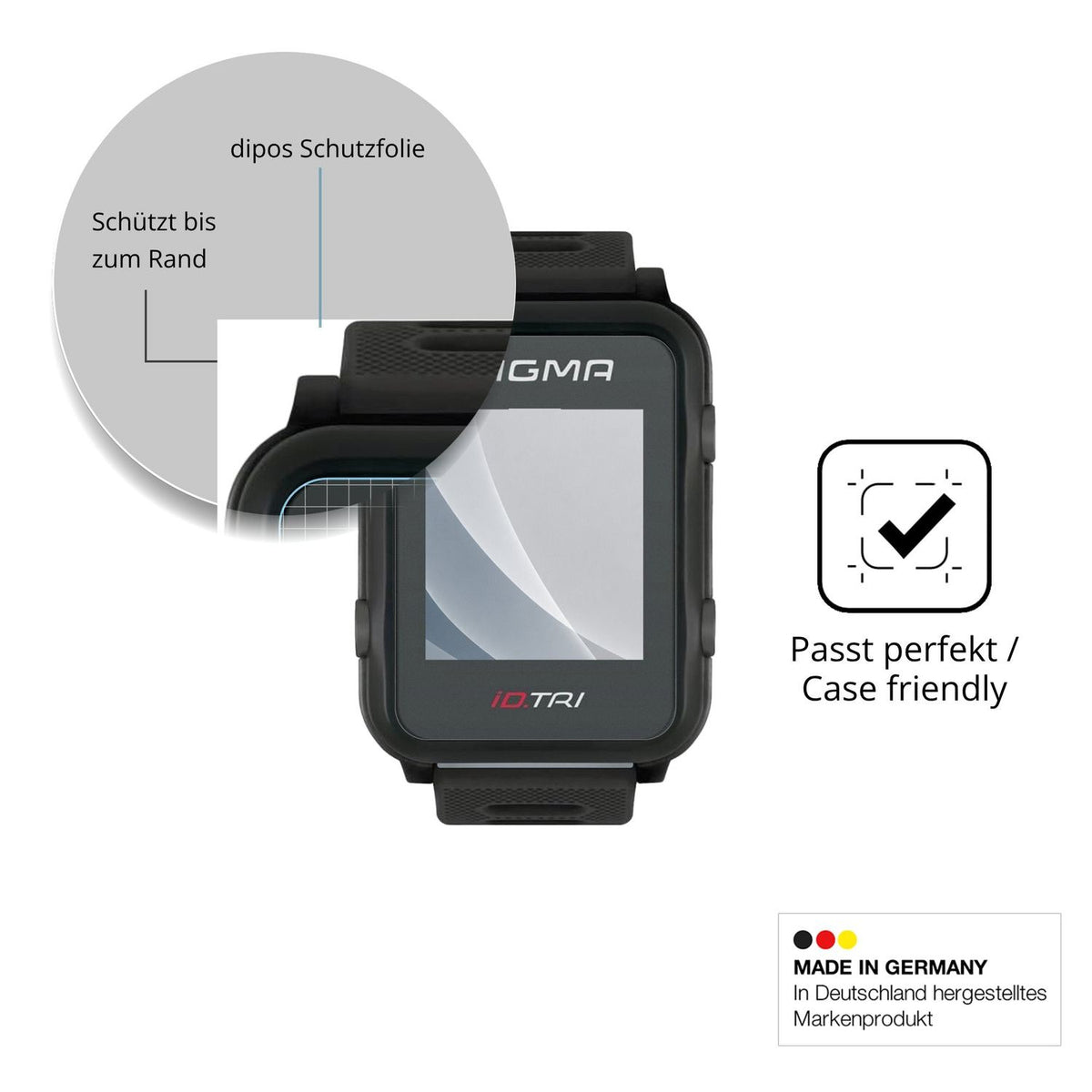 Schutzglasfolie mit optimaler Passform, zur Verwendung mit Hüllen geeignet