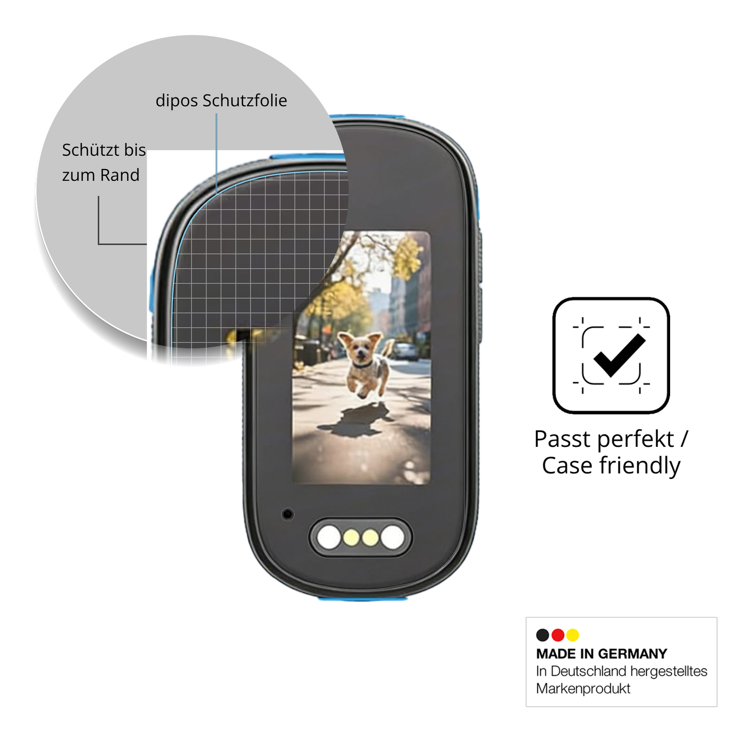 Schutzglasfolie mit optimaler Passform, zur Verwendung mit Hüllen geeignet