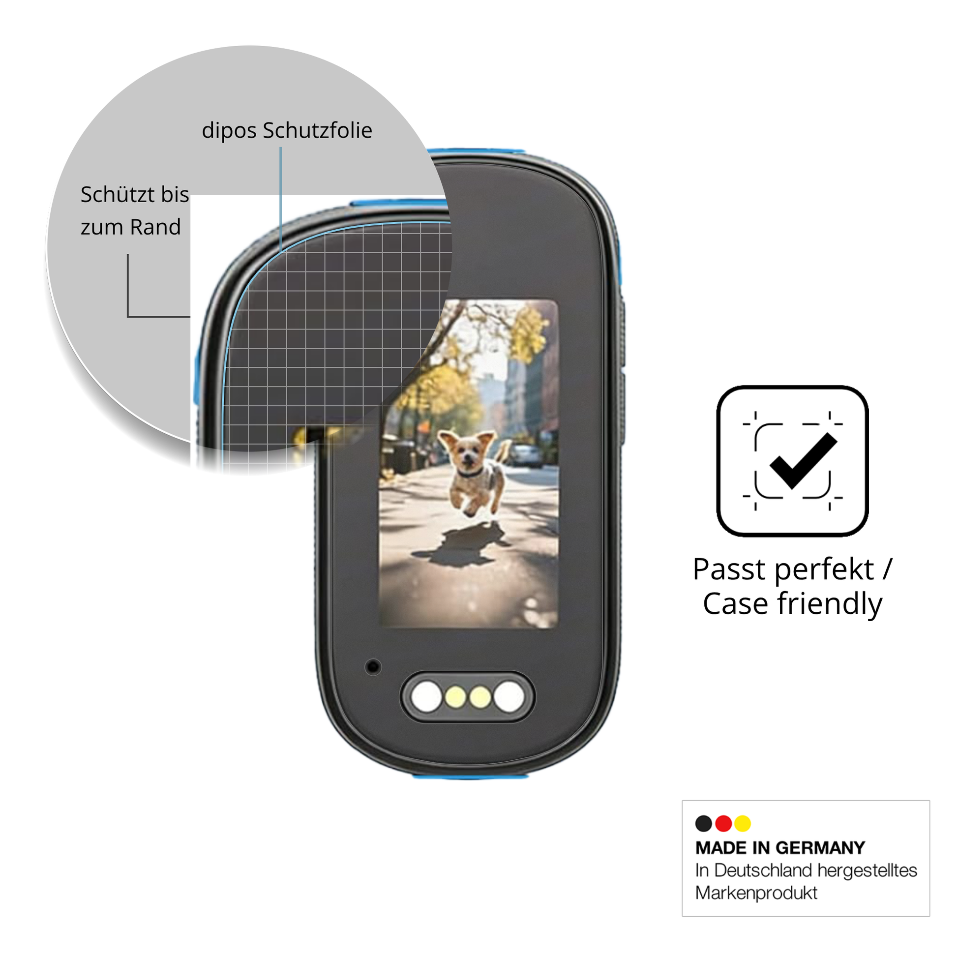 Schutzglasfolie mit optimaler Passform, zur Verwendung mit Hüllen geeignet