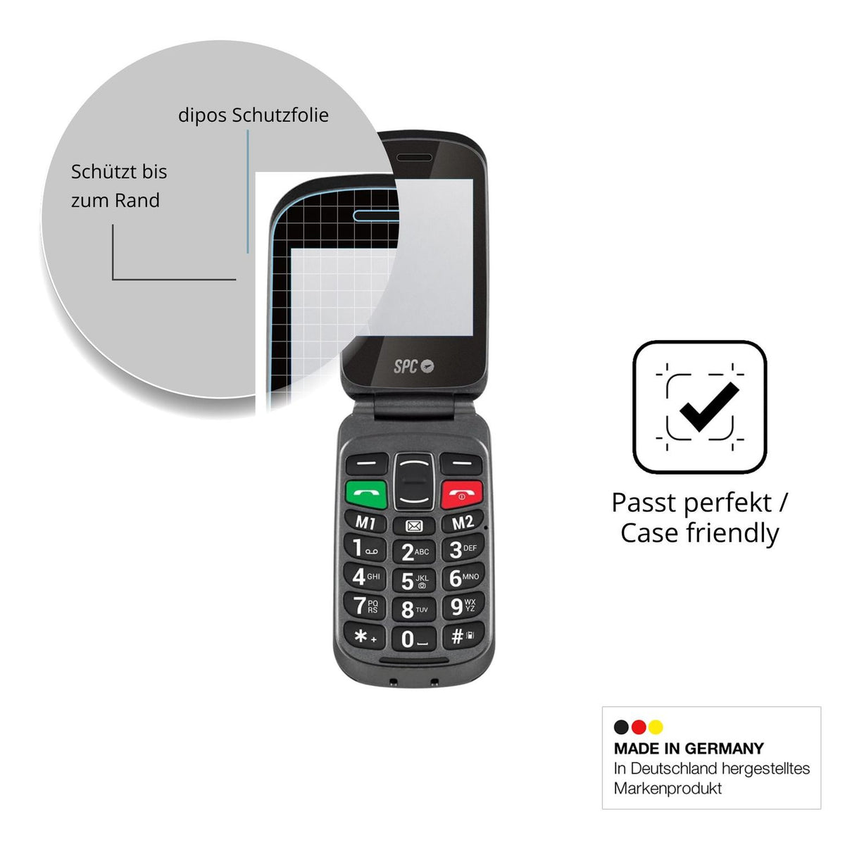 Schutzglasfolie mit optimaler Passform, zur Verwendung mit Hüllen geeignet