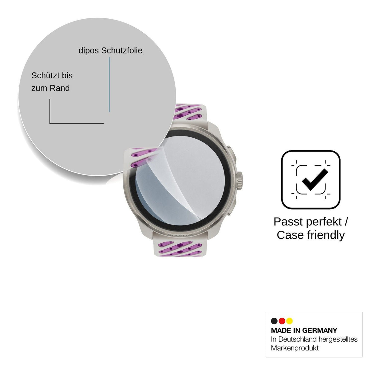 2x Screen Protector for Suunto Race 3S matte Flexible Glass 9H dipos