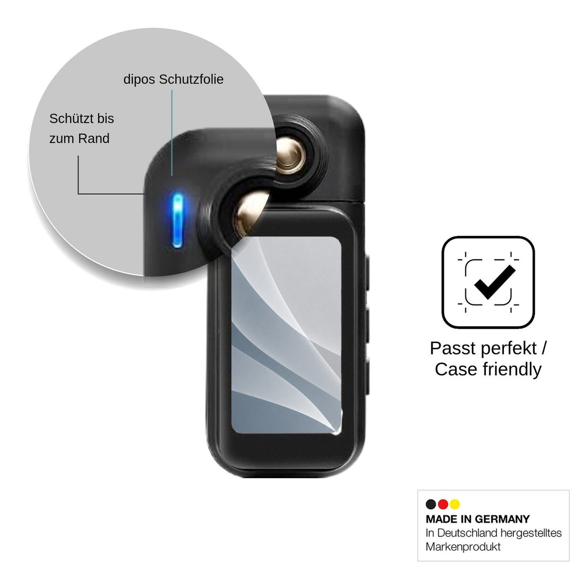 2x Screen Protector for Tiantianle H91 Action Cam matte Flexible Glass 9H dipos