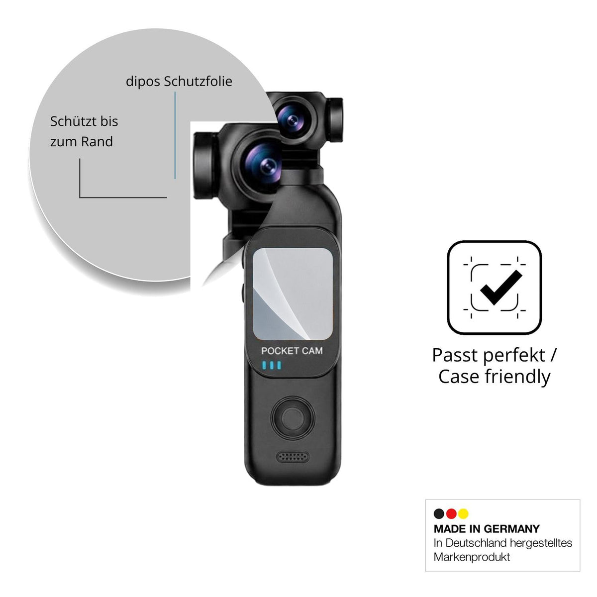 Schutzglasfolie mit optimaler Passform, zur Verwendung mit Hüllen geeignet