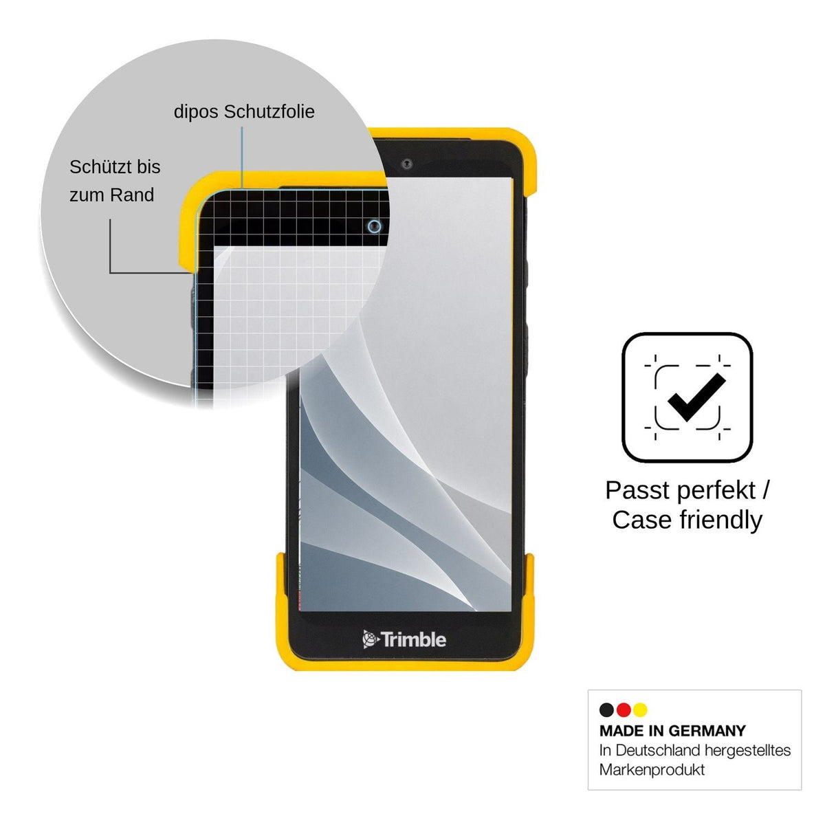2x Screen Protector for Trimble TDC6 matte Flexible Glass 9H dipos