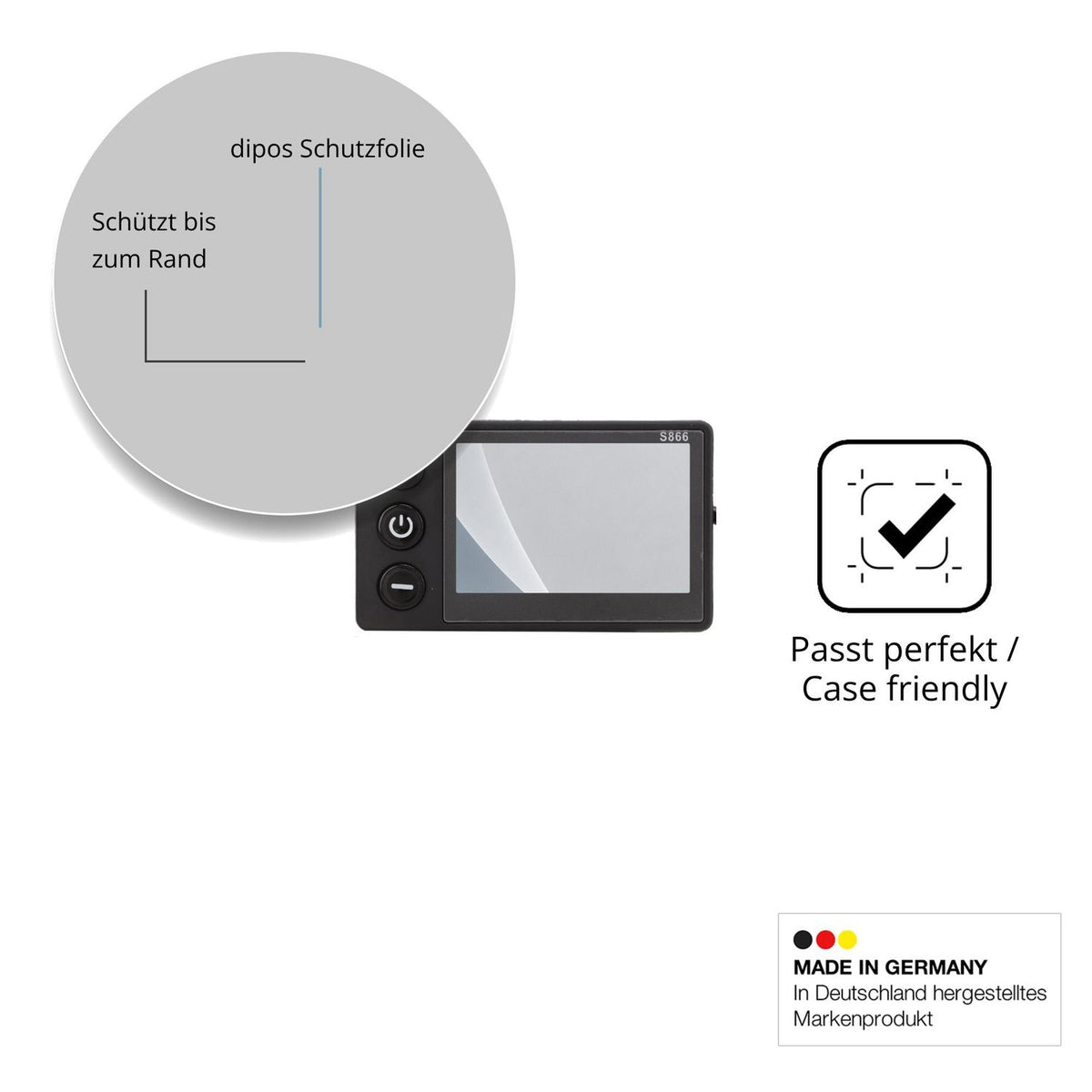 Schutzglasfolie mit optimaler Passform, zur Verwendung mit Hüllen geeignet