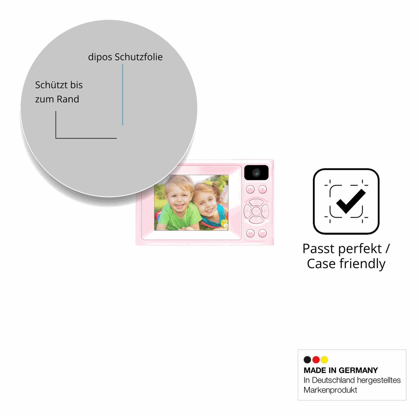 Schutzglasfolie mit optimaler Passform, zur Verwendung mit Hüllen geeignet