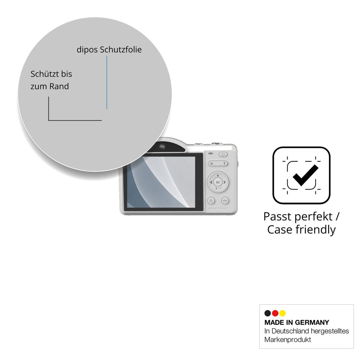Schutzglasfolie mit optimaler Passform, zur Verwendung mit Hüllen geeignet