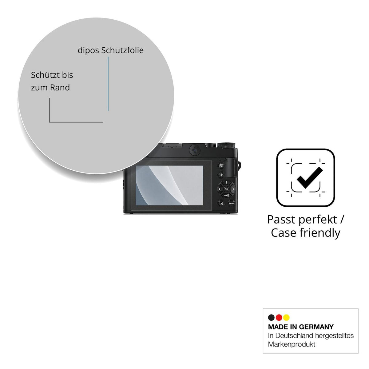 Schutzglasfolie mit optimaler Passform, zur Verwendung mit Hüllen geeignet