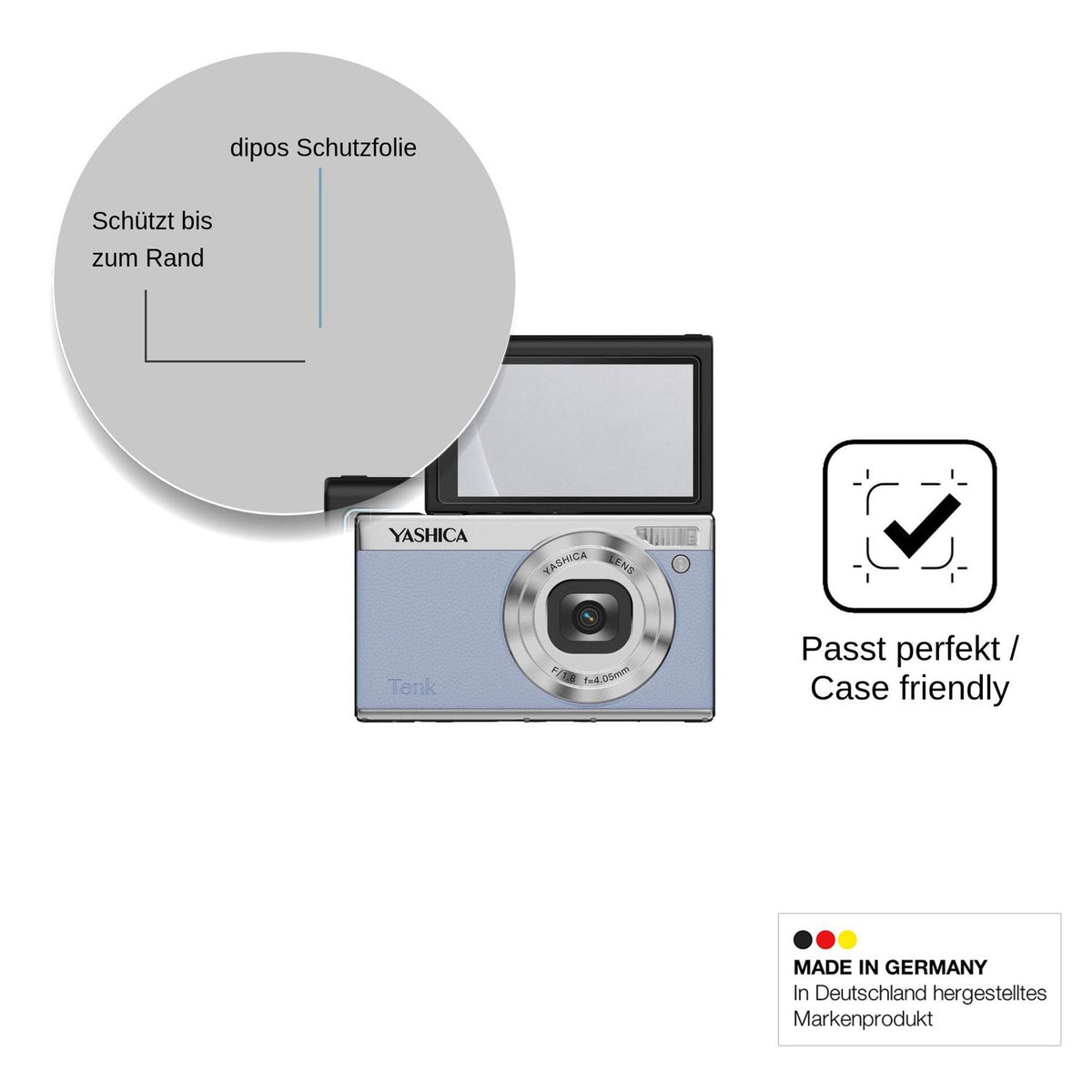 2x Screen Protector for Yashica Tank Compact matte Flexible Glass 9H dipos