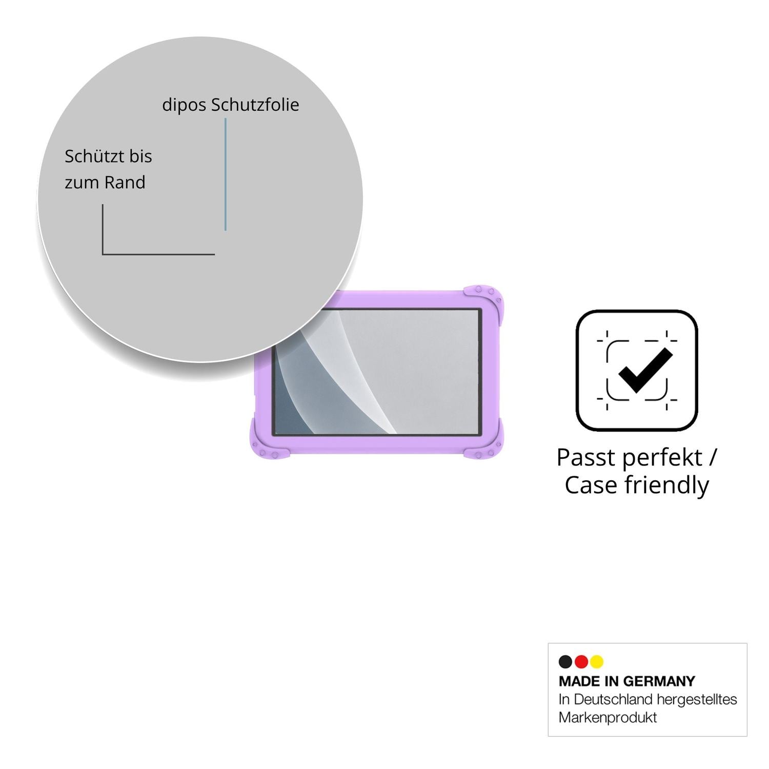 Schutzglasfolie mit optimaler Passform, zur Verwendung mit Hüllen geeignet