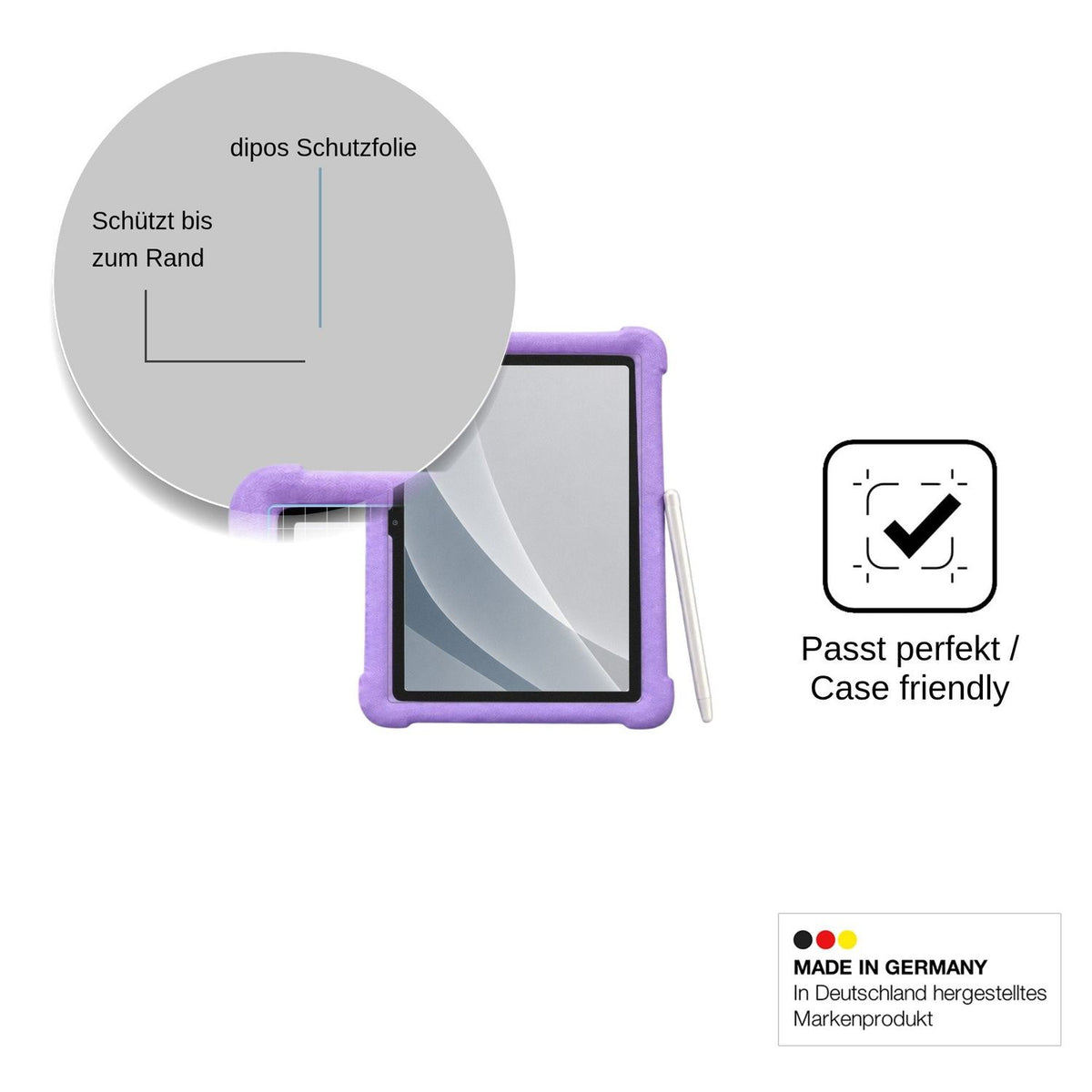 2x Screen Protector for ZONKO Kinder Tablet 10 matte Flexible Glass 9H dipos