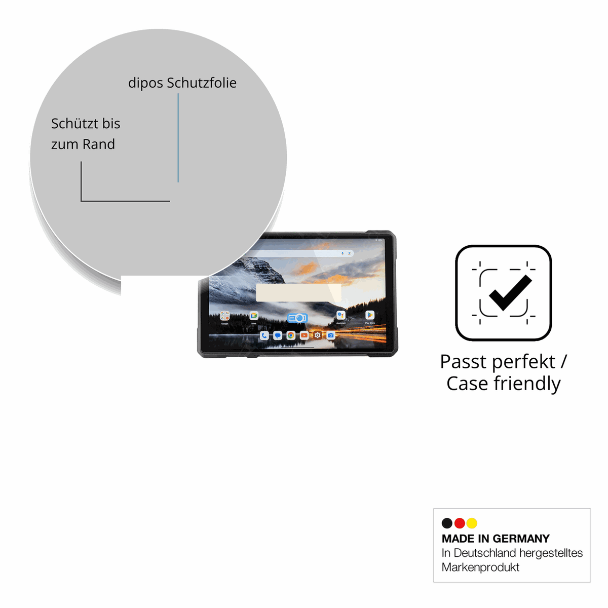 Besonders flexibler Displayschutz mit Anti-Shock-Schicht im Materialmix