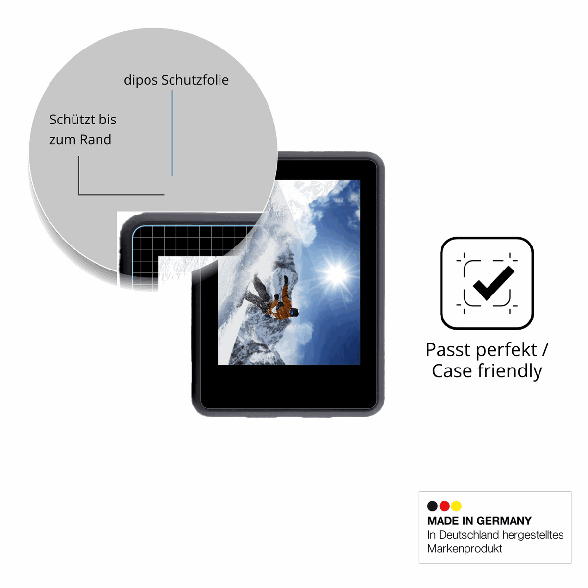 Besonders flexibler Displayschutz mit Anti-Shock-Schicht im Materialmix
