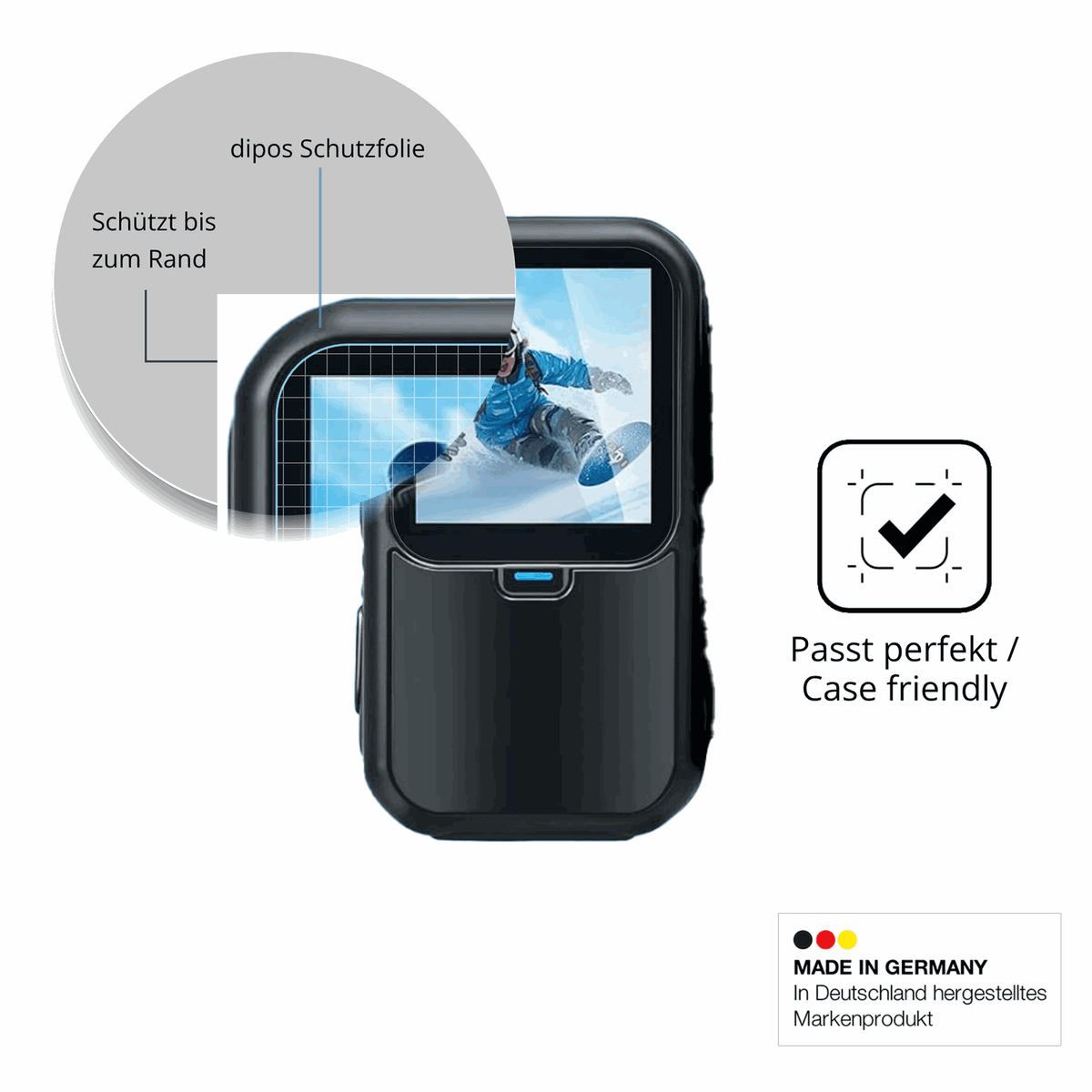 Besonders flexibler Displayschutz mit Anti-Shock-Schicht im Materialmix