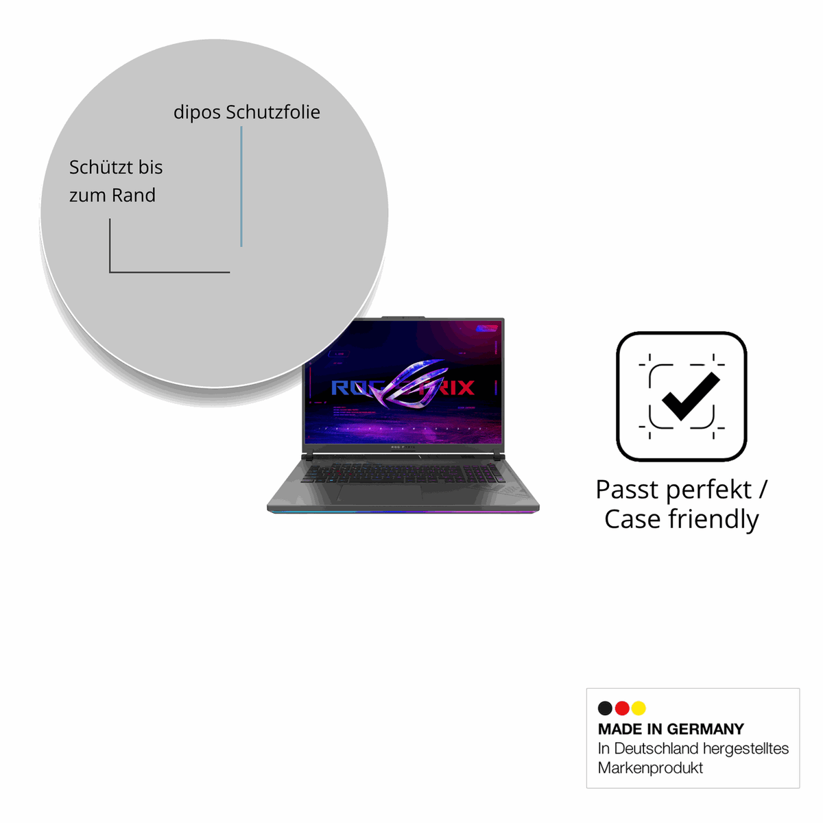 Besonders flexibler Displayschutz mit Anti-Shock-Schicht im Materialmix