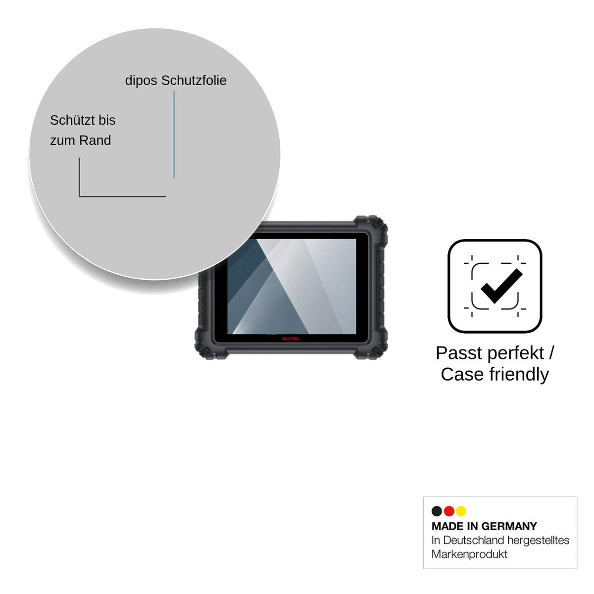 2x Screen Protector for Autel MaxiSys MS909 S2 Flexible Glass 9H dipos