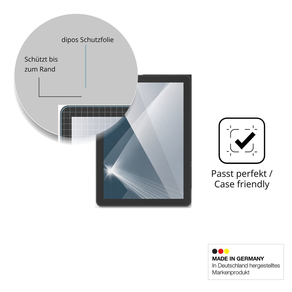 Besonders flexibler Displayschutz mit Anti-Shock-Schicht im Materialmix