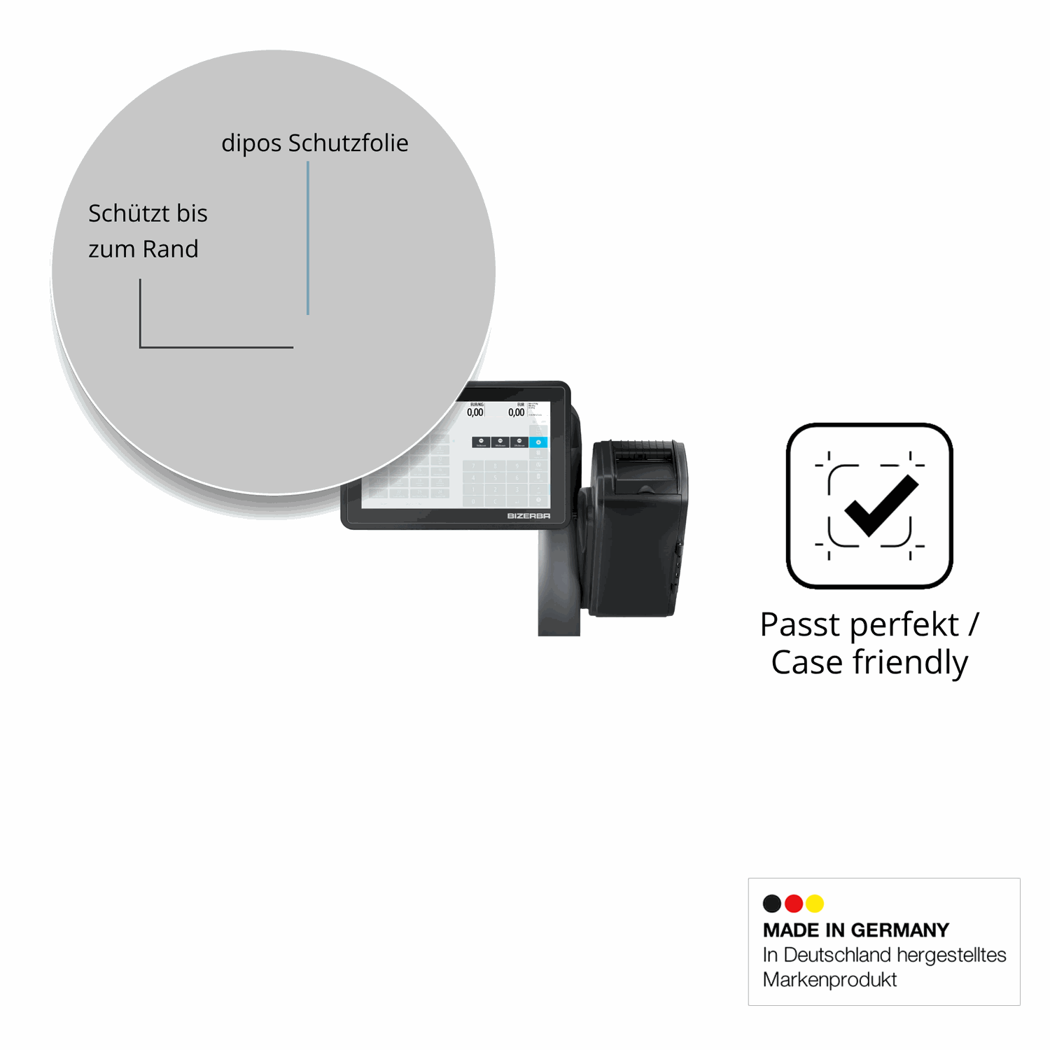 Besonders flexibler Displayschutz mit Anti-Shock-Schicht im Materialmix