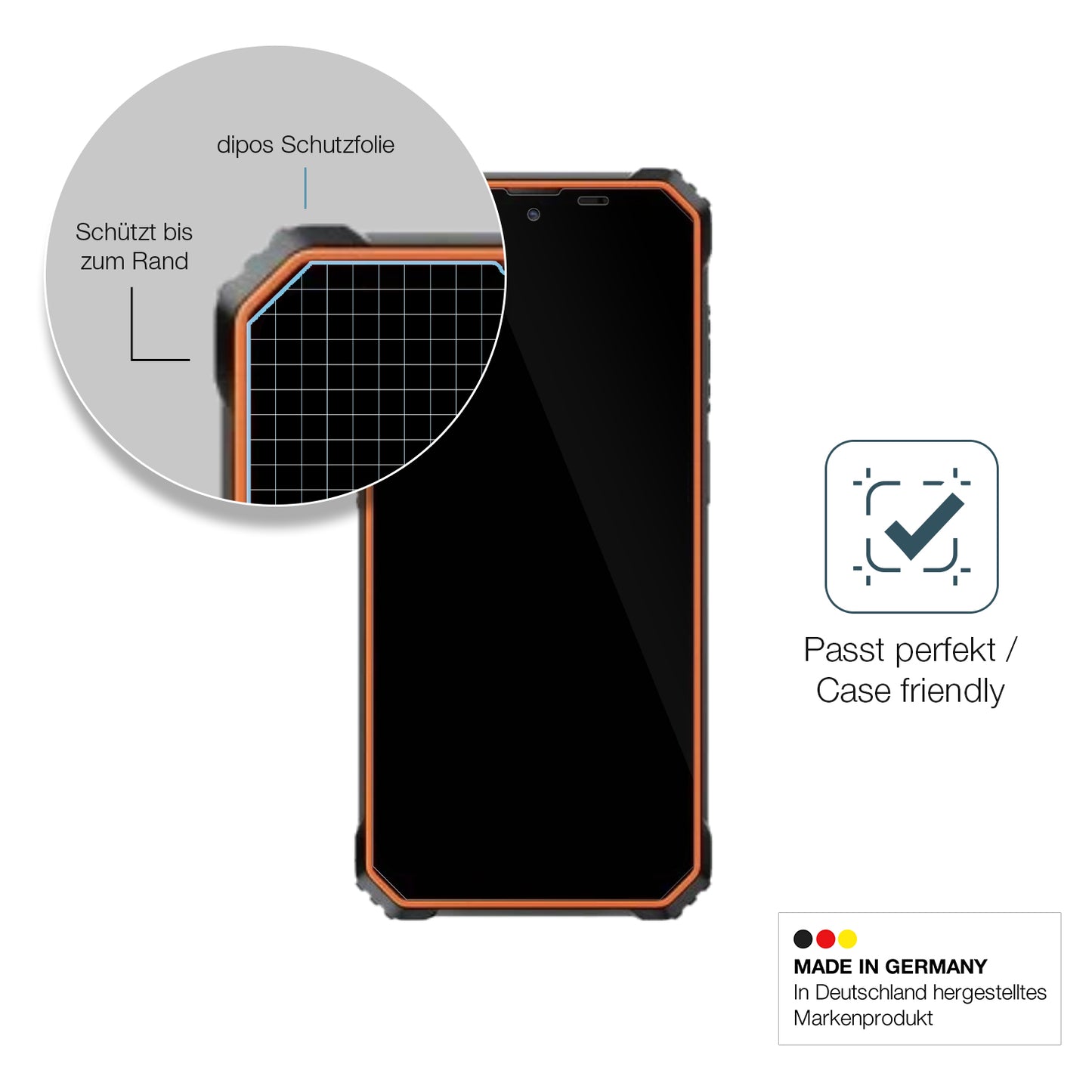 Besonders flexibler Displayschutz mit Anti-Shock-Schicht im Materialmix