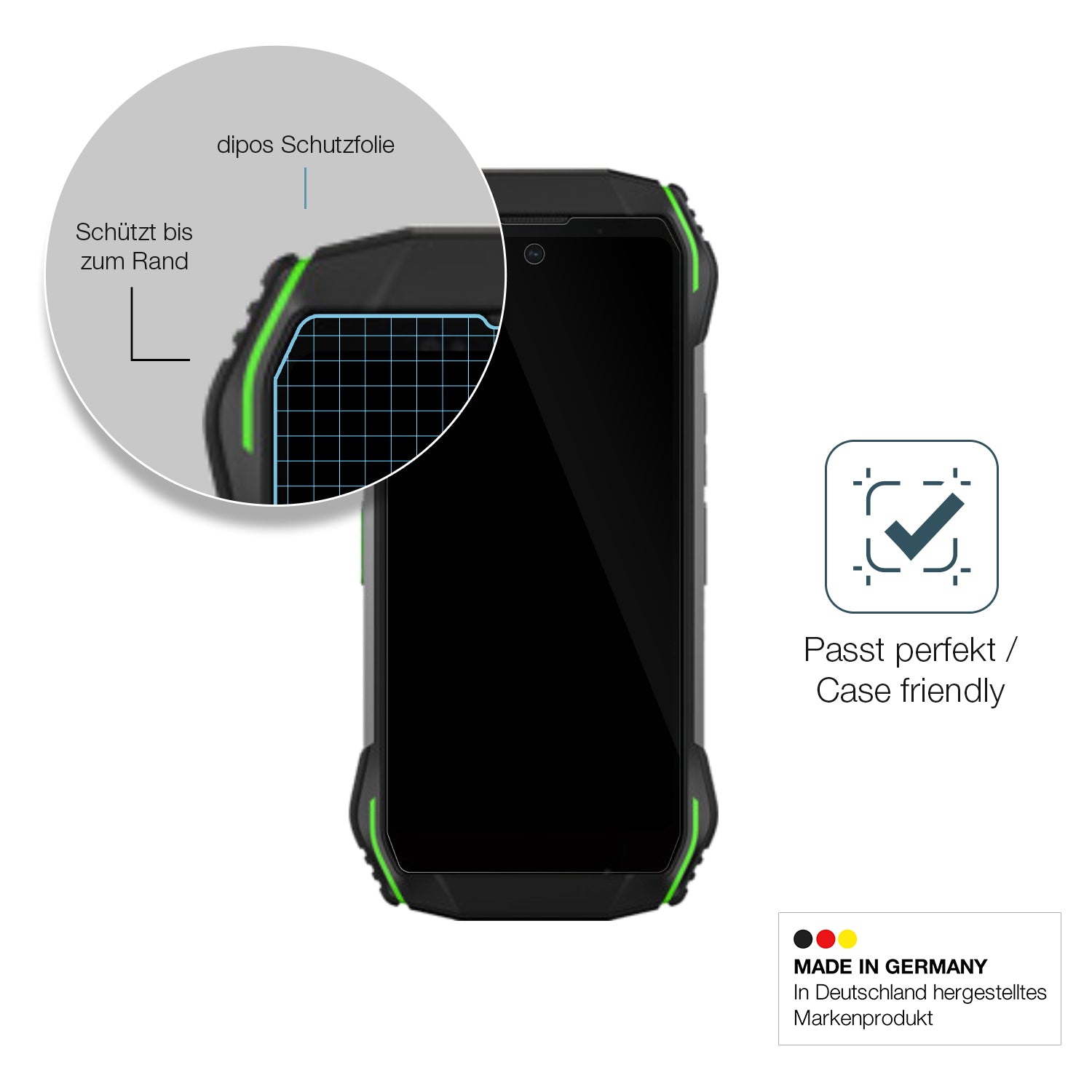 Besonders flexibler Displayschutz mit Anti-Shock-Schicht im Materialmix