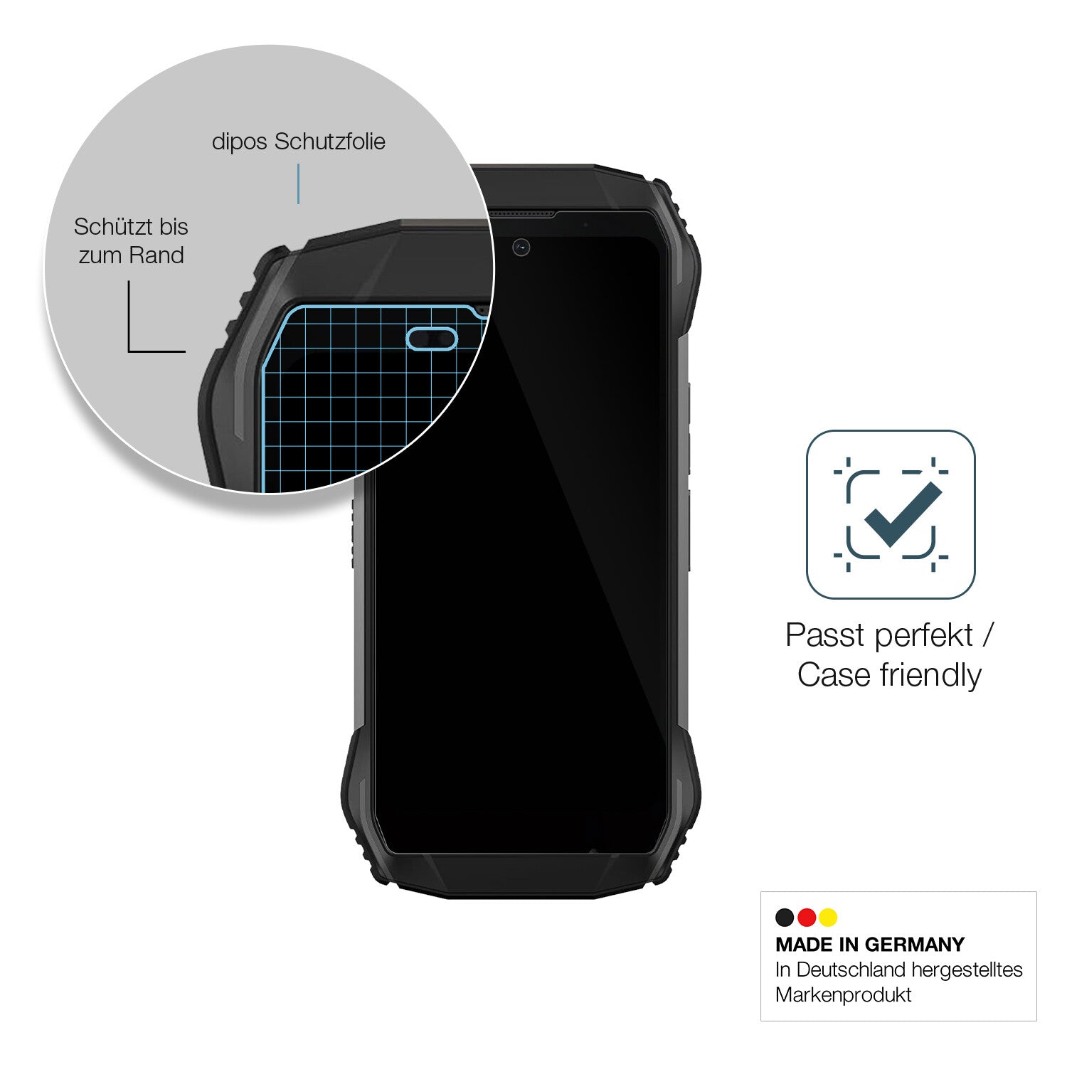 Besonders flexibler Displayschutz mit Anti-Shock-Schicht im Materialmix