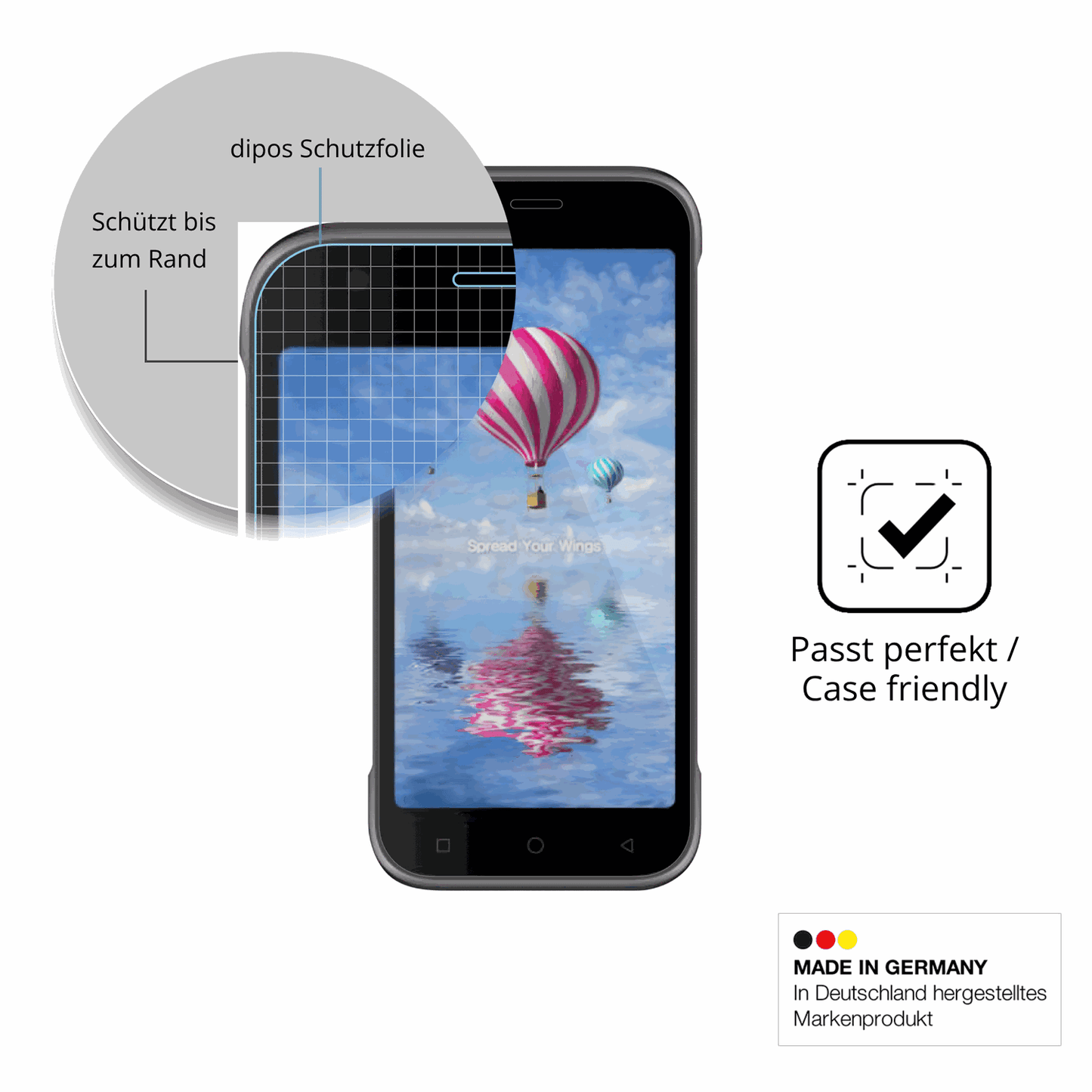 Besonders flexibler Displayschutz mit Anti-Shock-Schicht im Materialmix