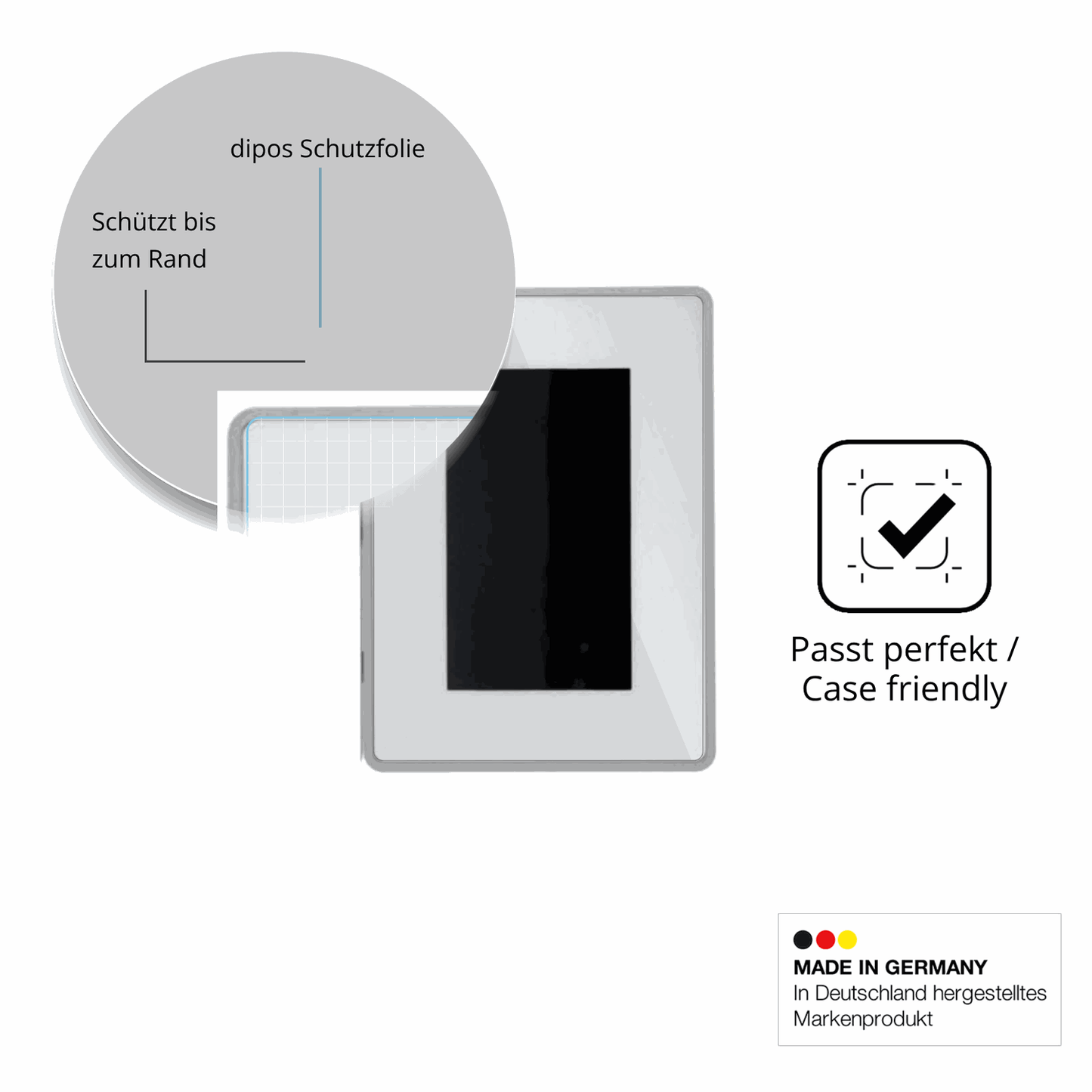 Besonders flexibler Displayschutz mit Anti-Shock-Schicht im Materialmix