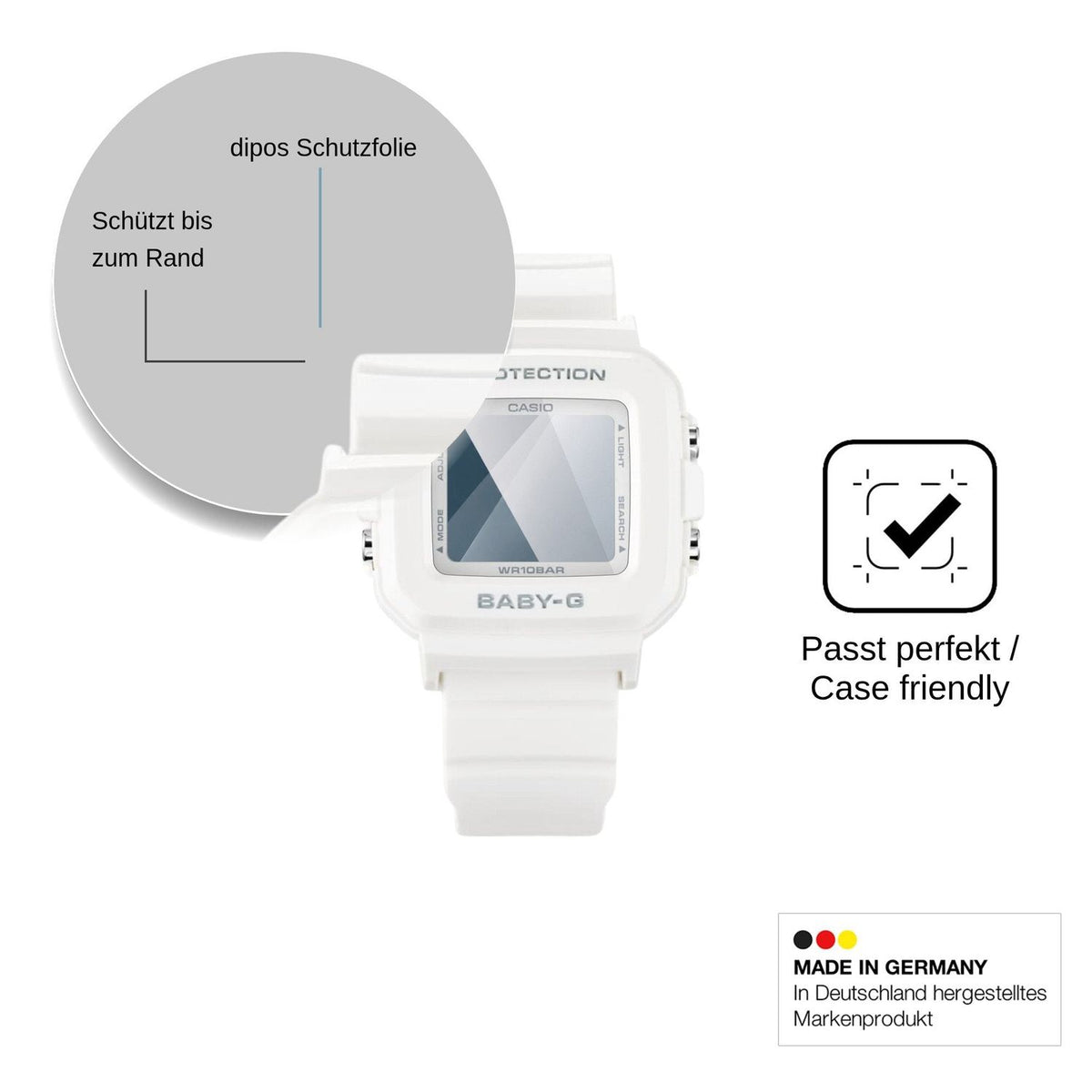 2x Screen Protector for Casio Baby-G BGD-10 Flexible Glass 9H dipos