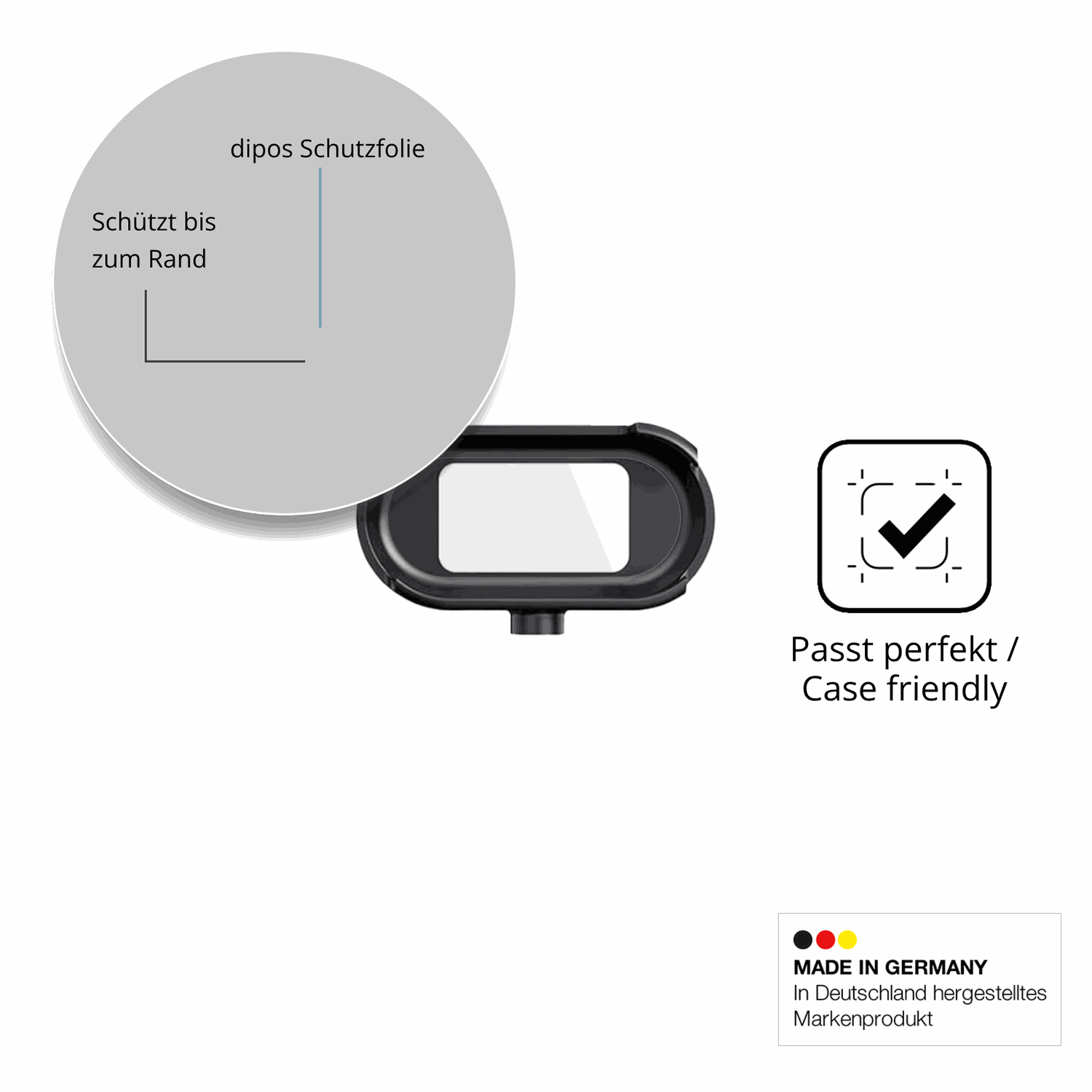 Besonders flexibler Displayschutz mit Anti-Shock-Schicht im Materialmix