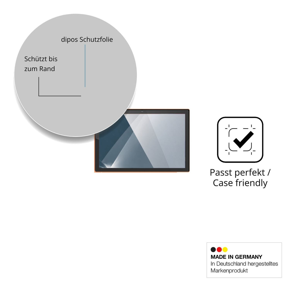Besonders flexibler Displayschutz mit Anti-Shock-Schicht im Materialmix