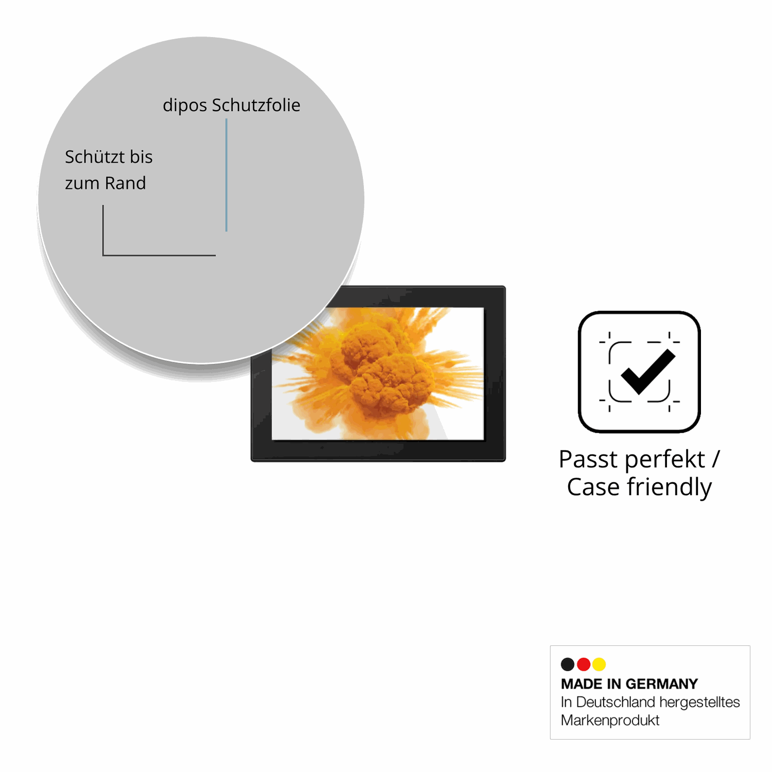 Besonders flexibler Displayschutz mit Anti-Shock-Schicht im Materialmix