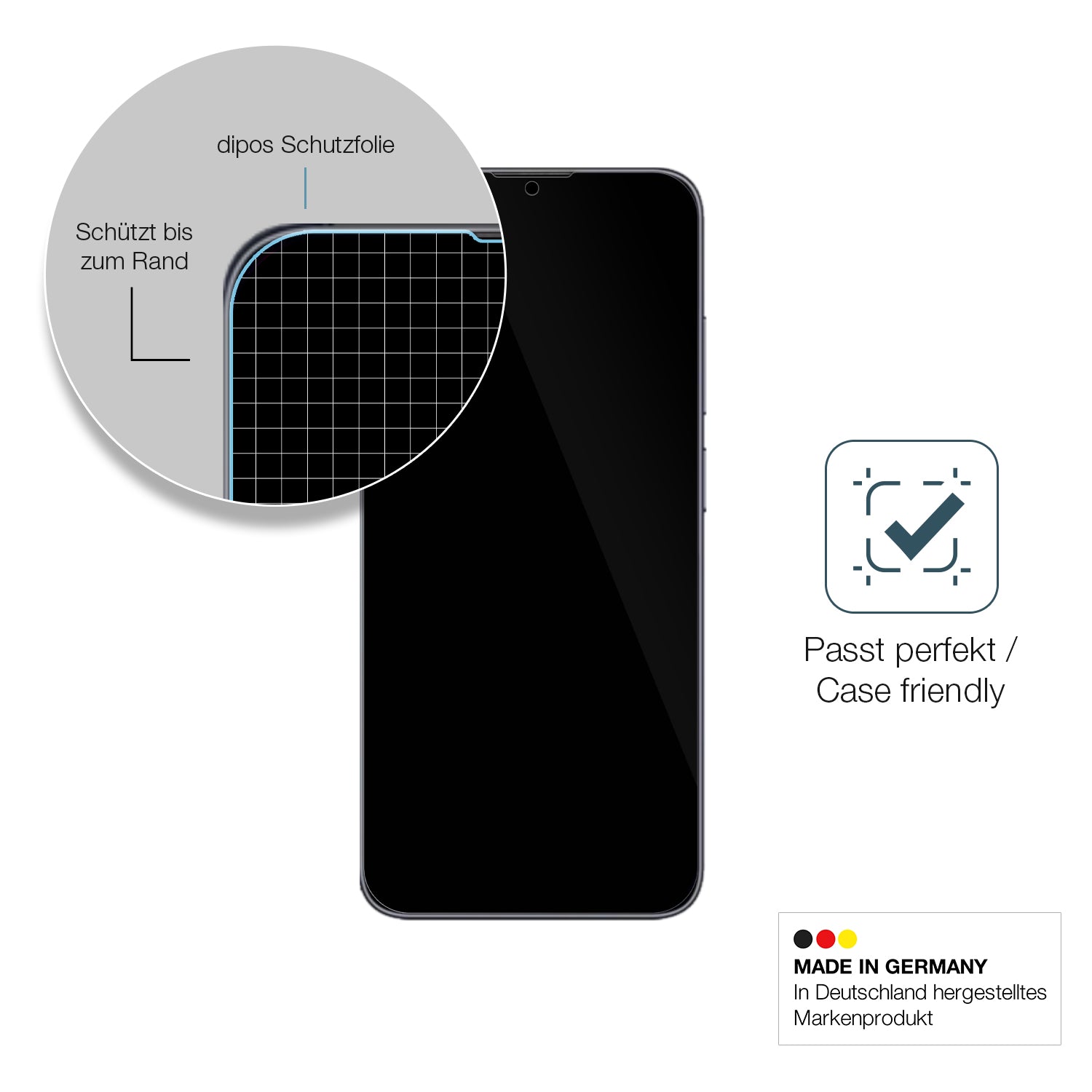Besonders flexibler Displayschutz mit Anti-Shock-Schicht im Materialmix