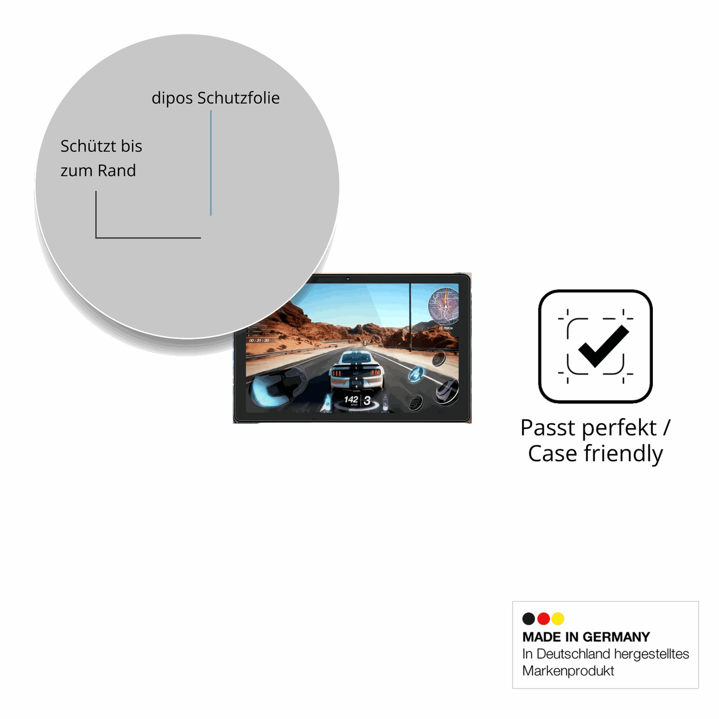 Besonders flexibler Displayschutz mit Anti-Shock-Schicht im Materialmix