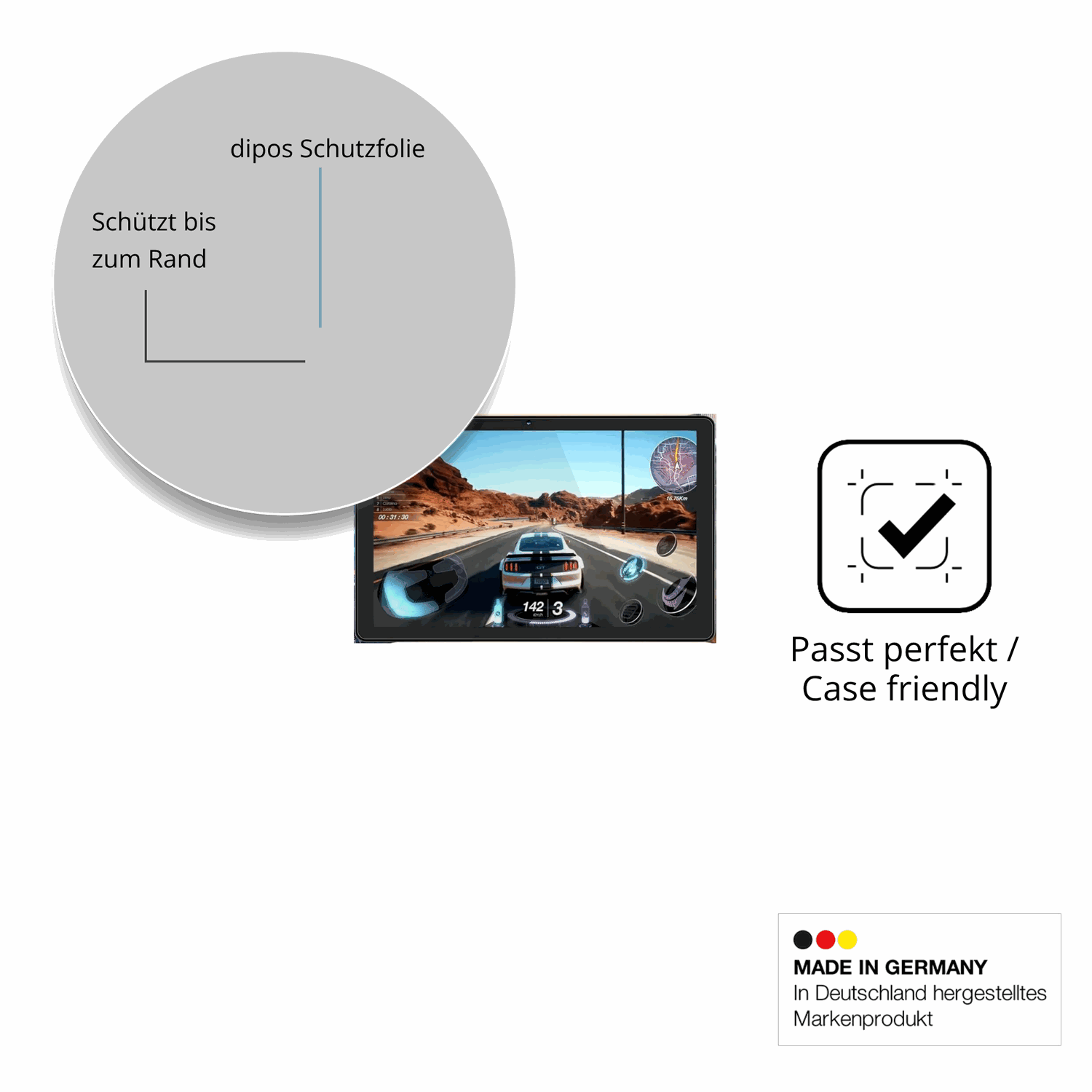 Besonders flexibler Displayschutz mit Anti-Shock-Schicht im Materialmix