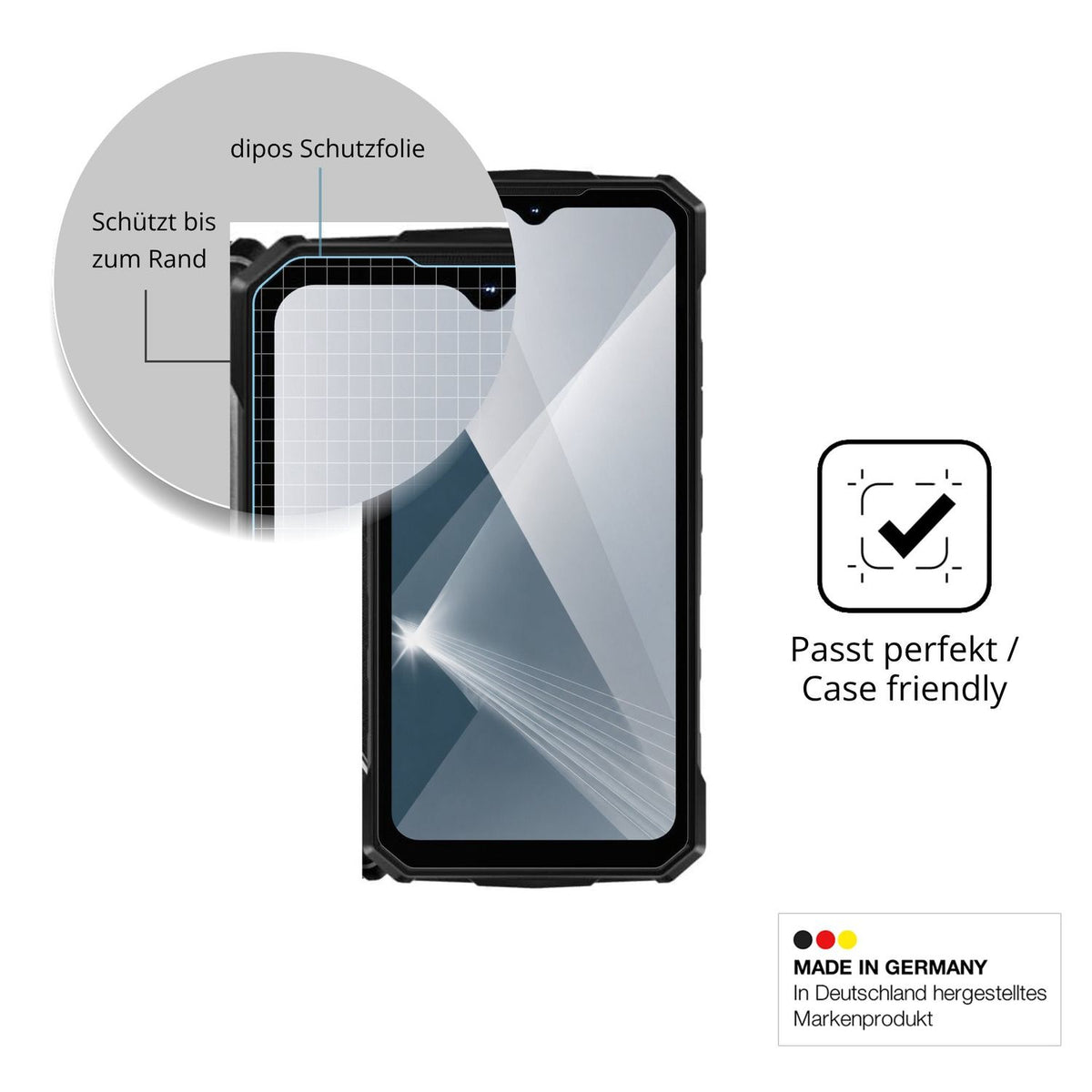 Besonders flexibler Displayschutz mit Anti-Shock-Schicht im Materialmix