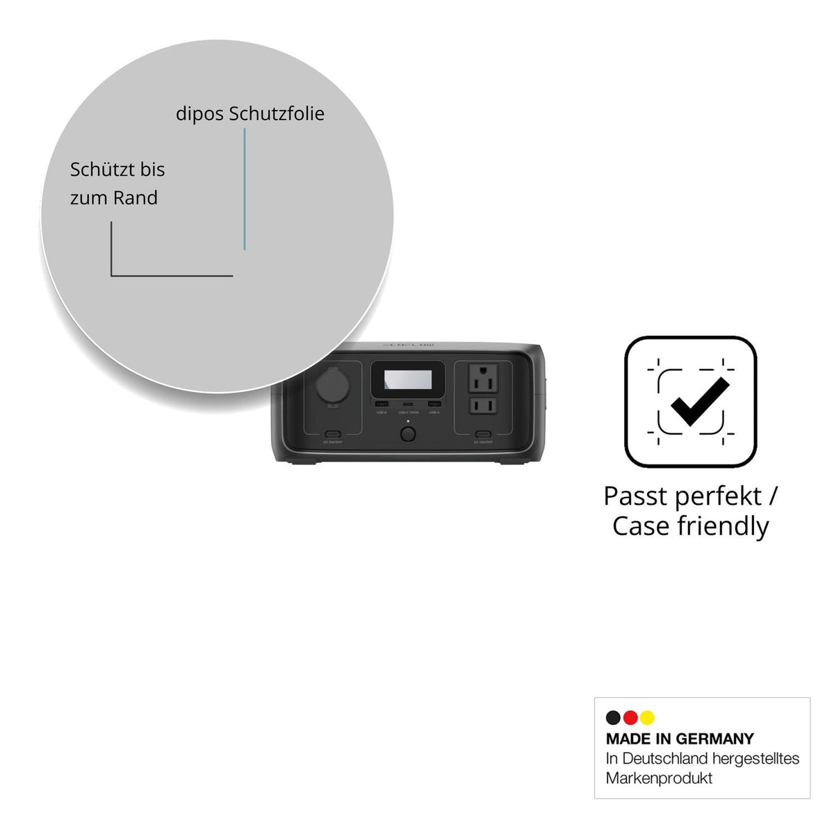 Besonders flexibler Displayschutz mit Anti-Shock-Schicht im Materialmix