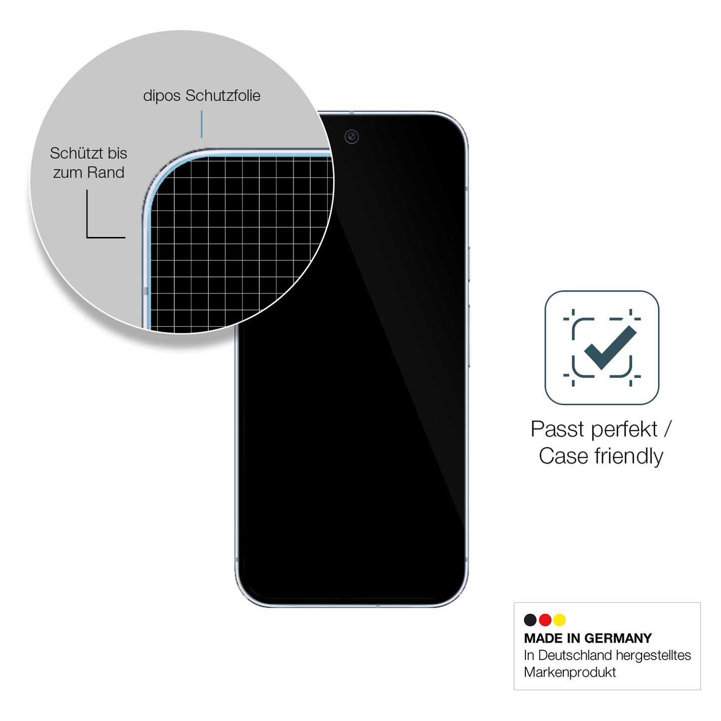 Besonders flexibler Displayschutz mit Anti-Shock-Schicht im Materialmix