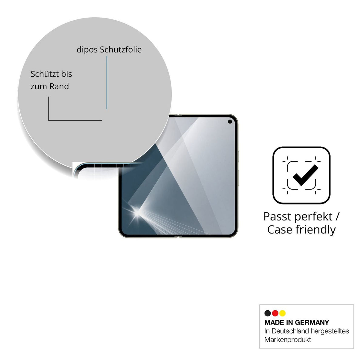 Besonders flexibler Displayschutz mit Anti-Shock-Schicht im Materialmix