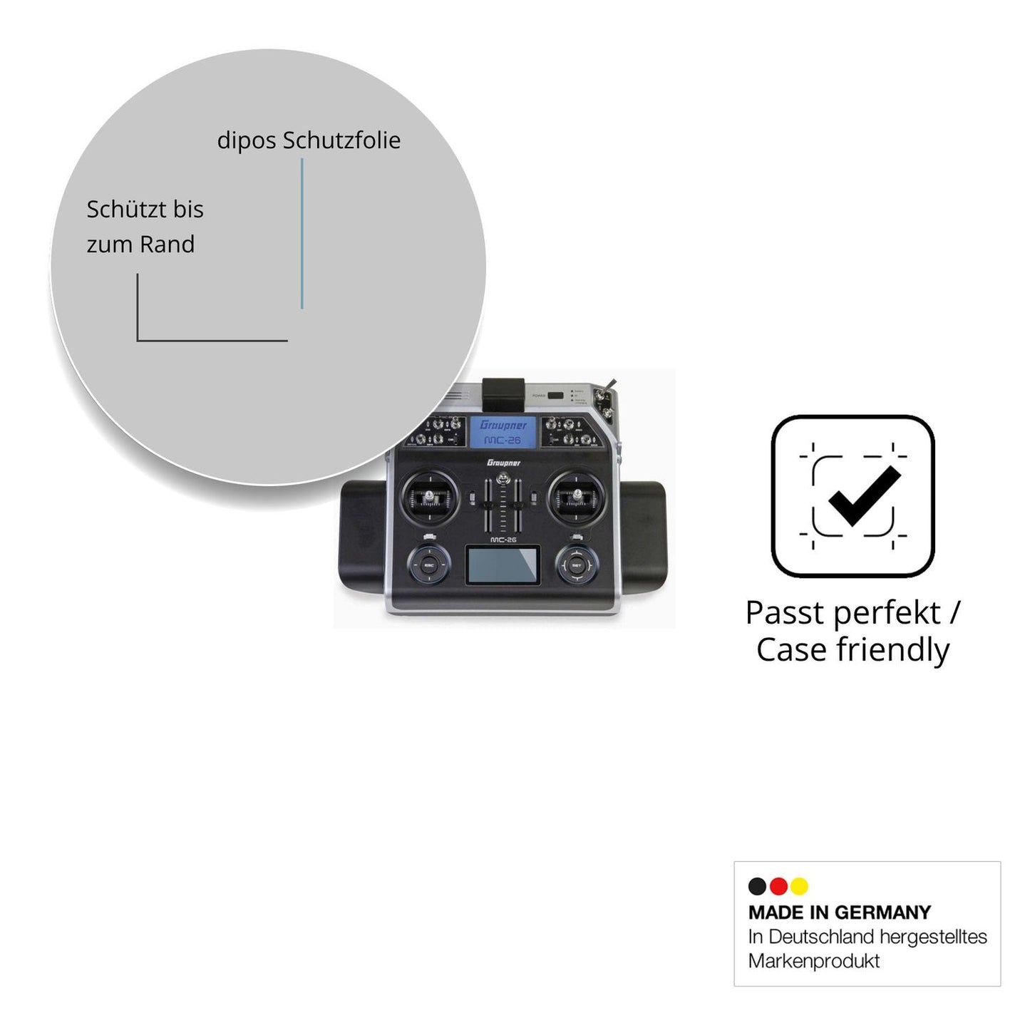 Besonders flexibler Displayschutz mit Anti-Shock-Schicht im Materialmix