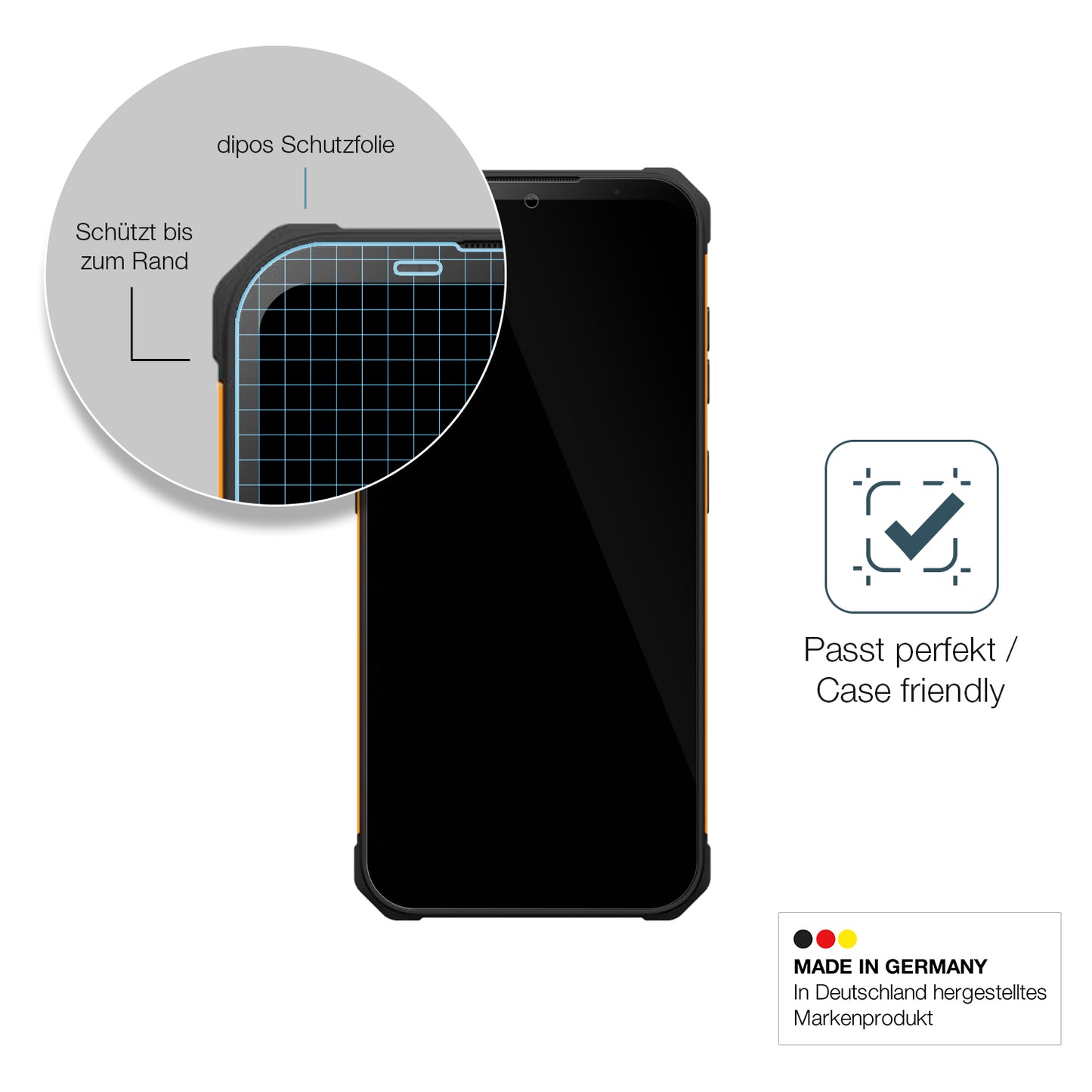 Besonders flexibler Displayschutz mit Anti-Shock-Schicht im Materialmix
