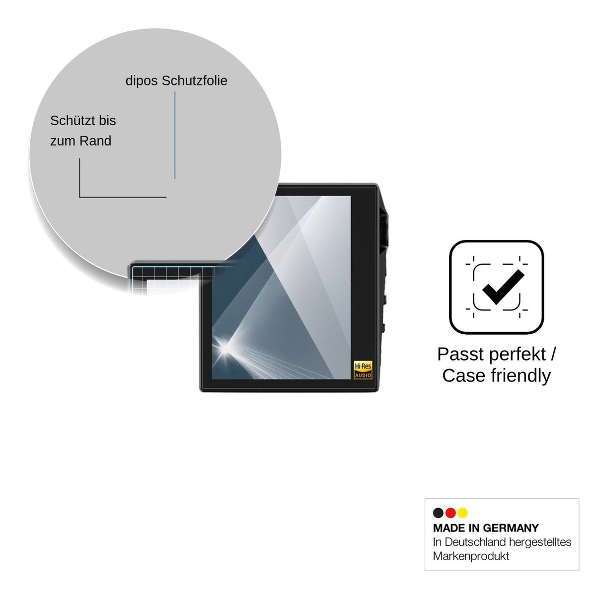 2x Screen Protector for HIDIZS AP80 Flexible Glass 9H dipos