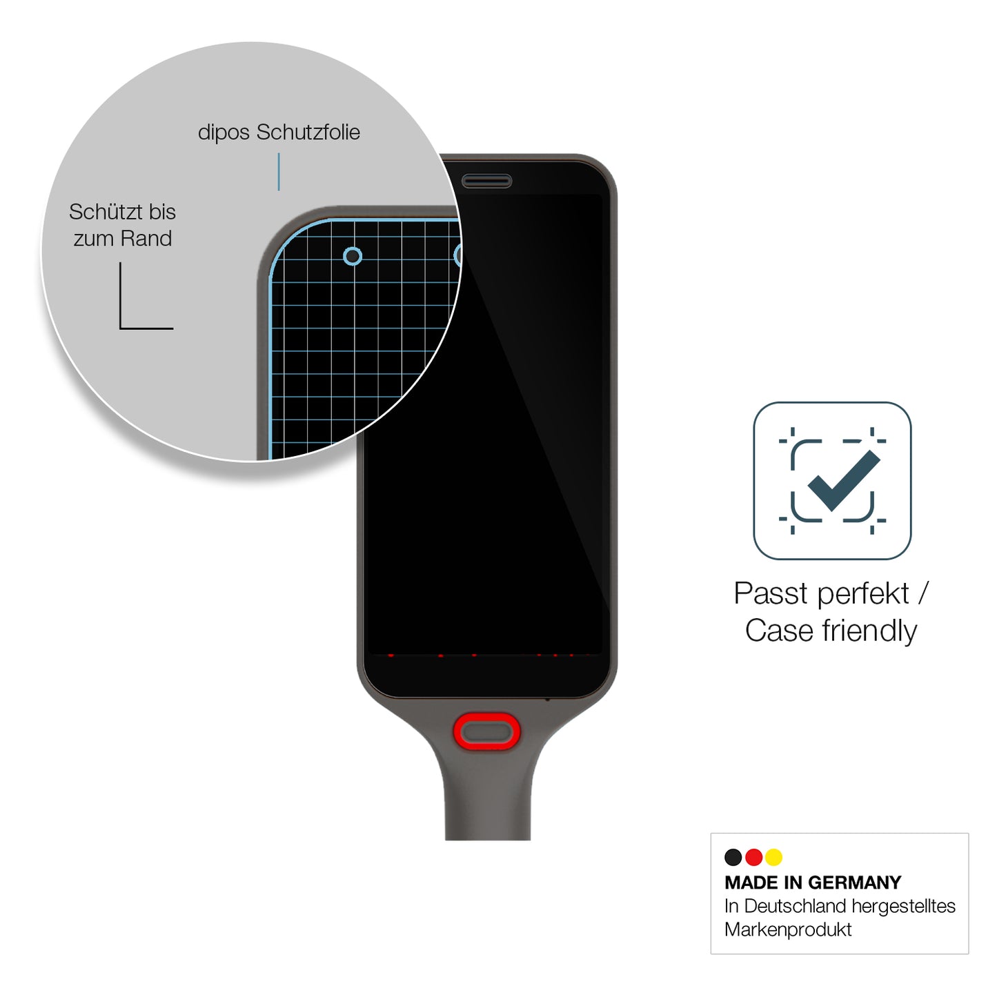 Besonders flexibler Displayschutz mit Anti-Shock-Schicht im Materialmix