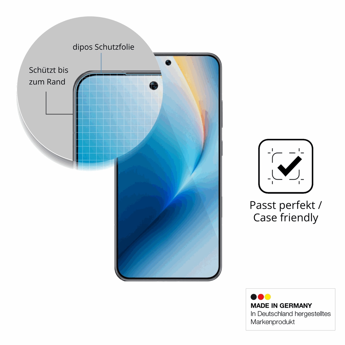 Besonders flexibler Displayschutz mit Anti-Shock-Schicht im Materialmix