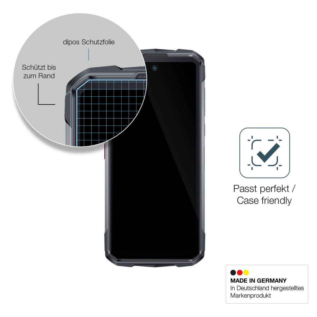 Besonders flexibler Displayschutz mit Anti-Shock-Schicht im Materialmix