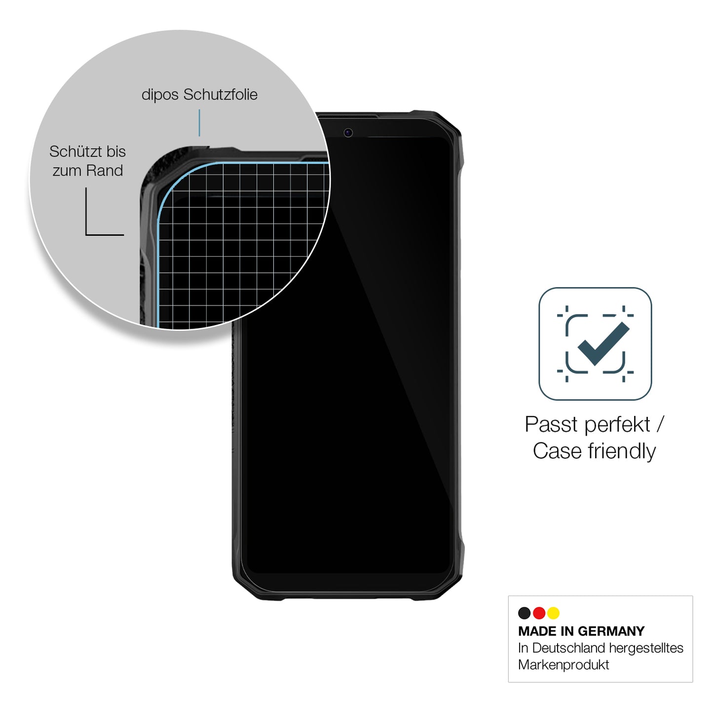 Besonders flexibler Displayschutz mit Anti-Shock-Schicht im Materialmix