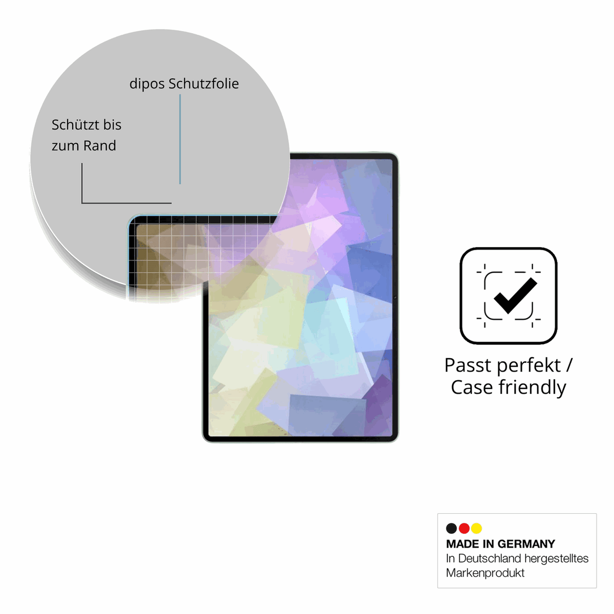 Besonders flexibler Displayschutz mit Anti-Shock-Schicht im Materialmix