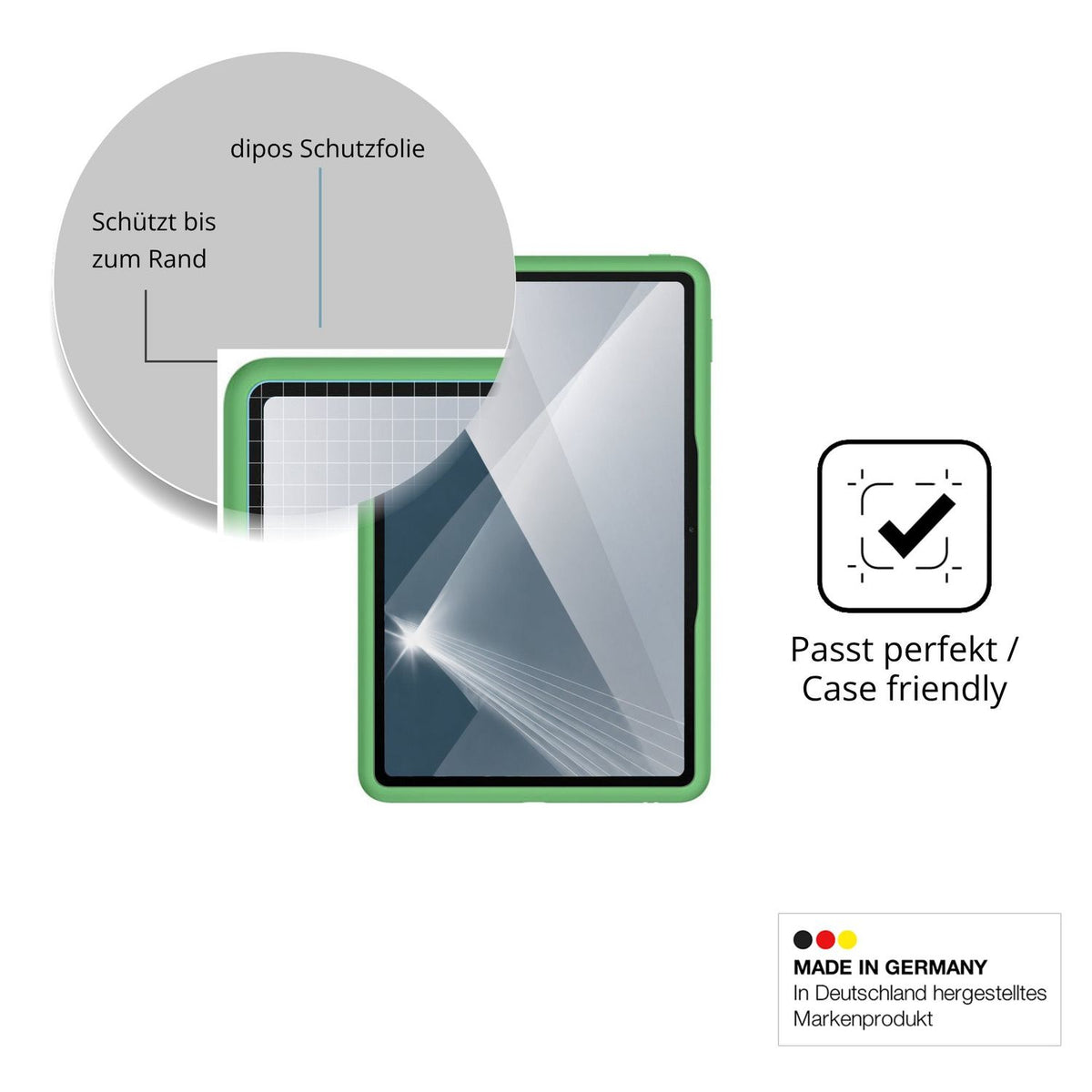 Besonders flexibler Displayschutz mit Anti-Shock-Schicht im Materialmix