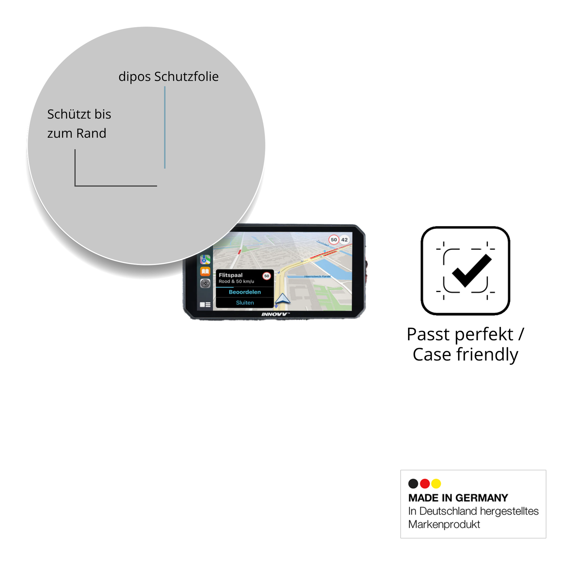 Besonders flexibler Displayschutz mit Anti-Shock-Schicht im Materialmix