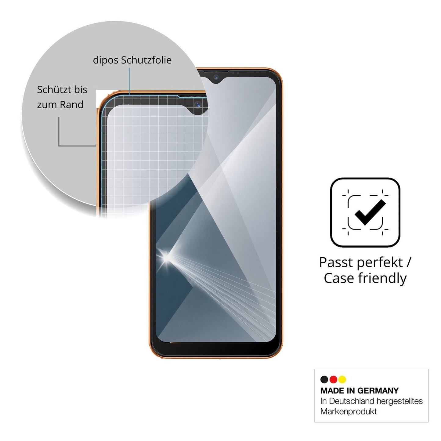 Besonders flexibler Displayschutz mit Anti-Shock-Schicht im Materialmix